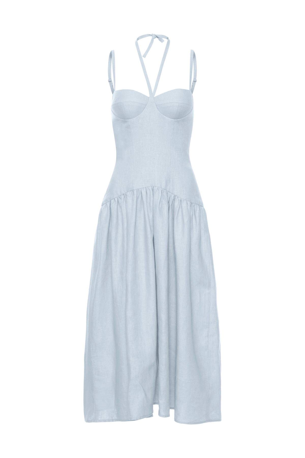 Vestido Mídi Corselet Linho