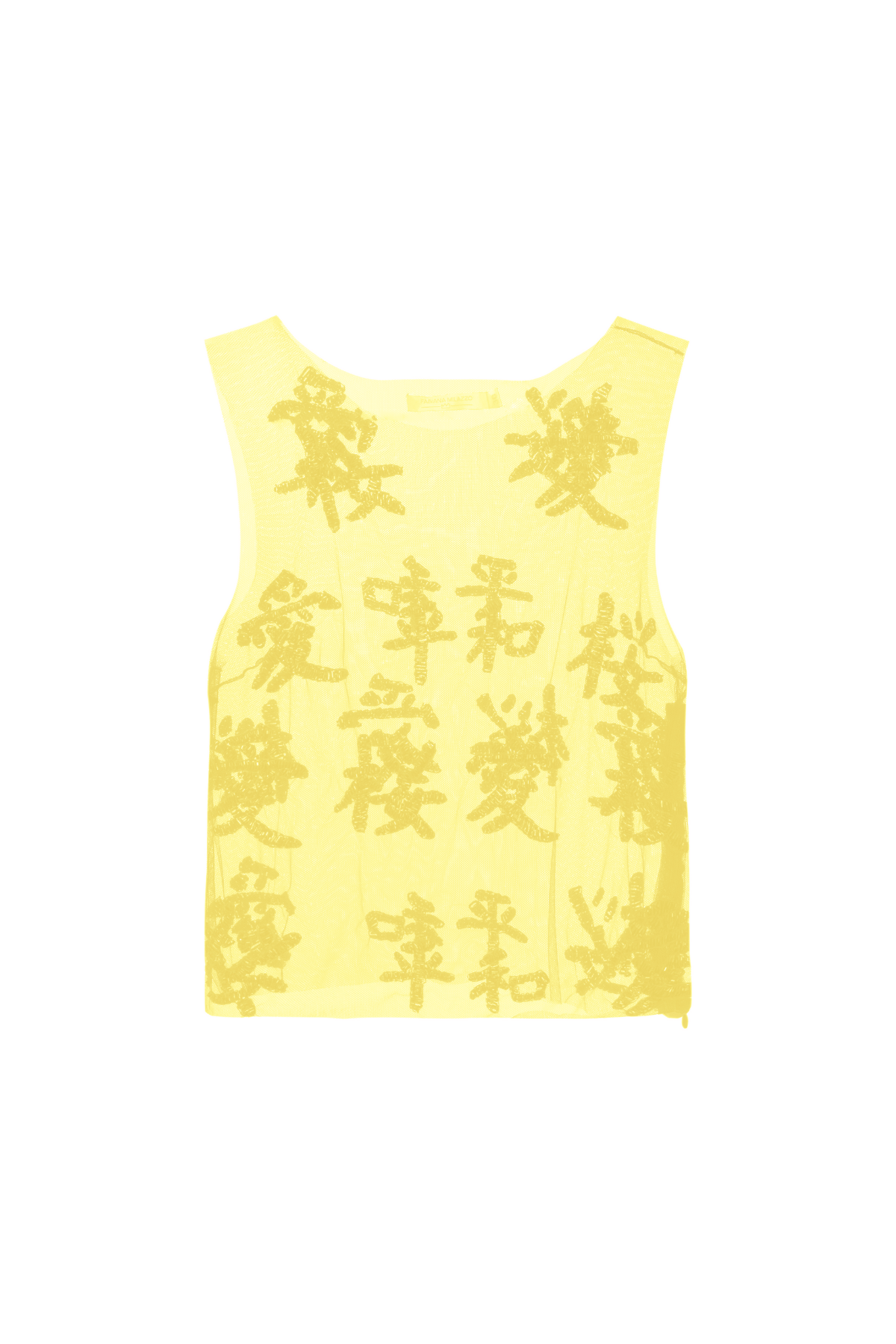 Blusa Tule Bordada Pedrarias Ideogramas