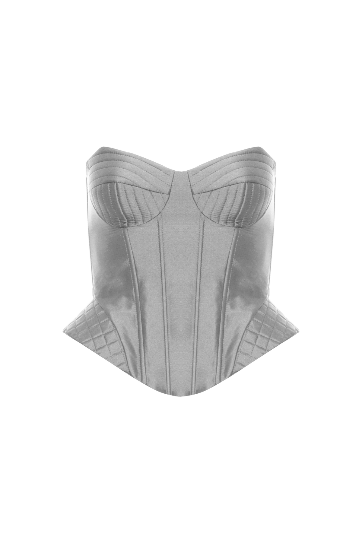 Corset Estruturado Pespontado Em Tafetá