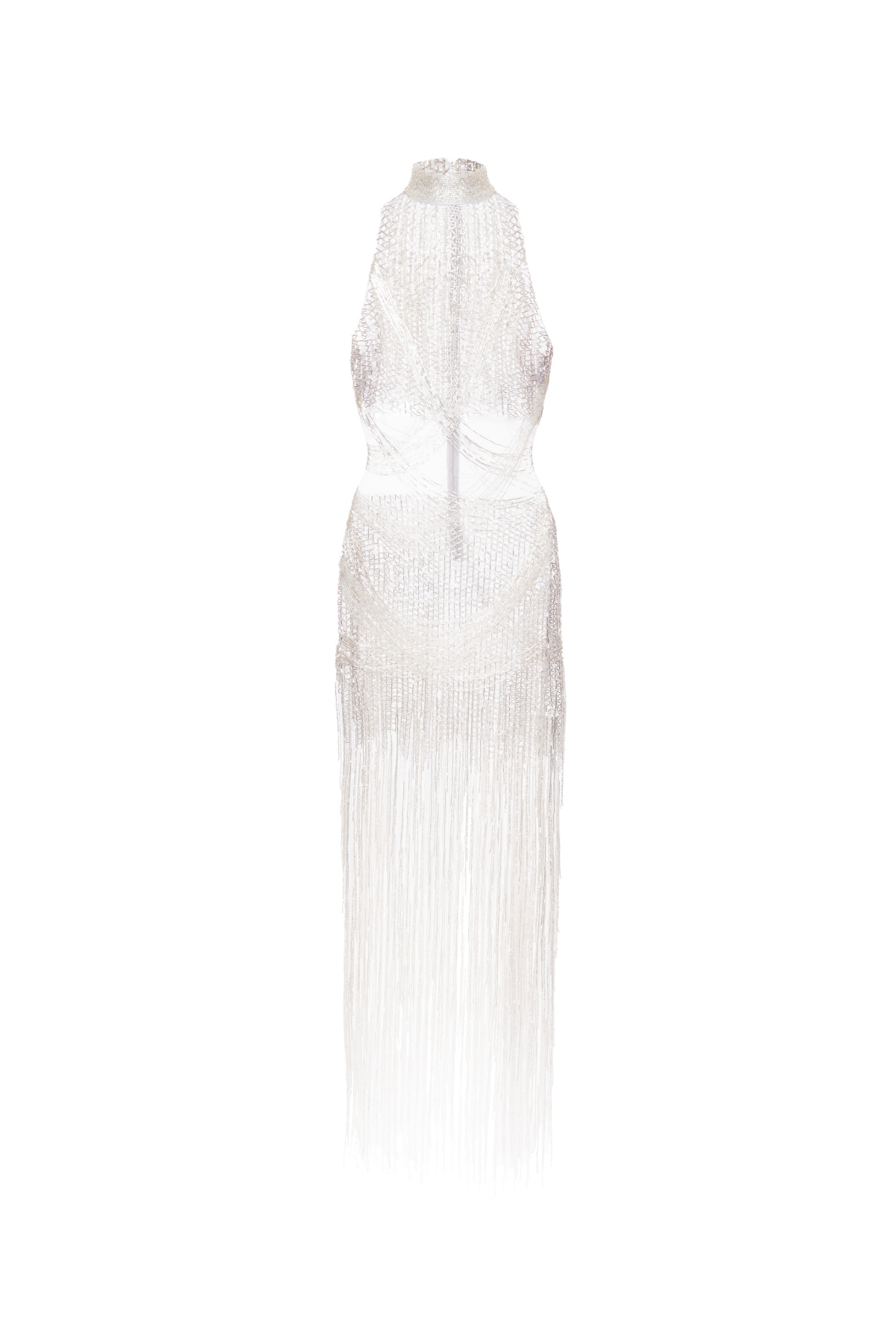 Vestido Bordado Gola Alta