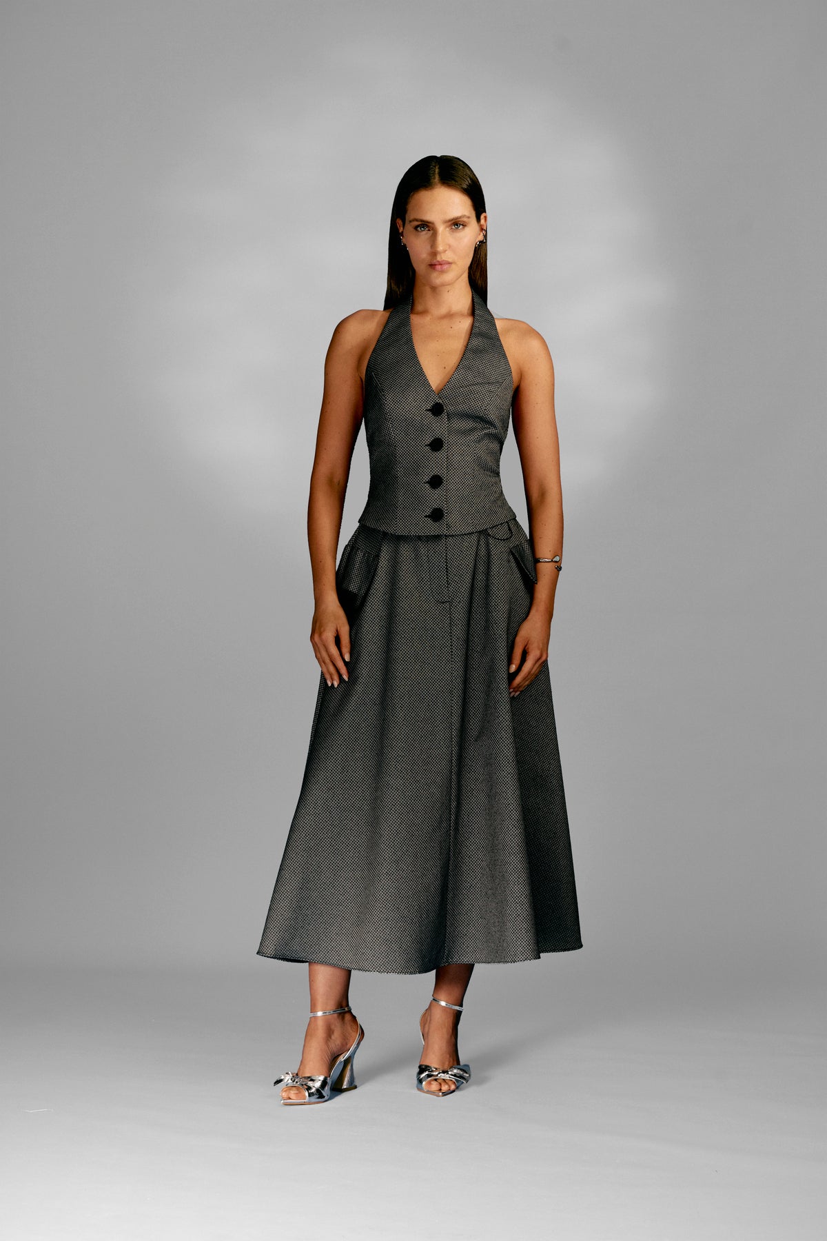 Saia MÍdi Godê Tecido Sustentável