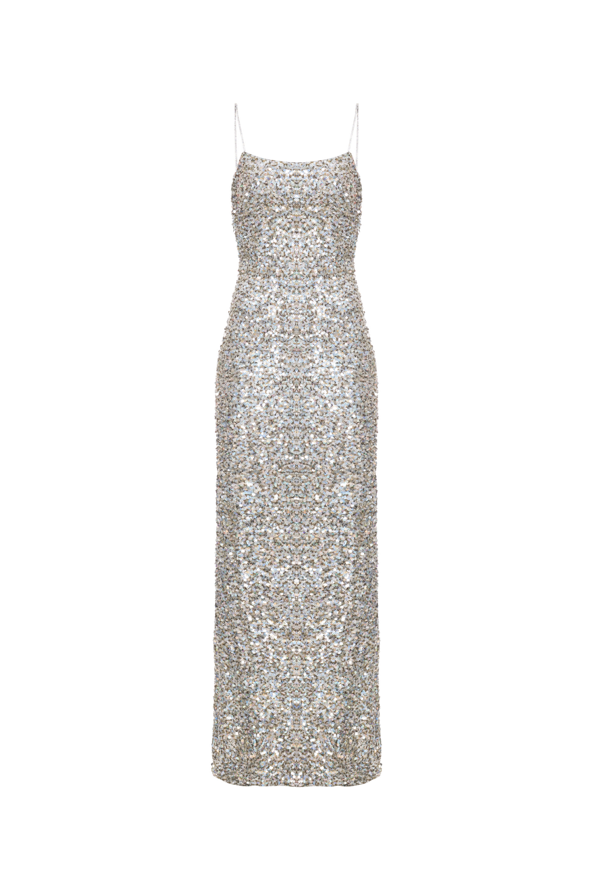 Vestido Longo Decote Costas Alças Cristais