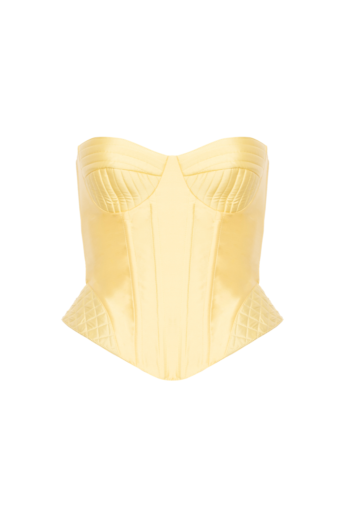 Corset Estruturado Pespontado Em Tafetá