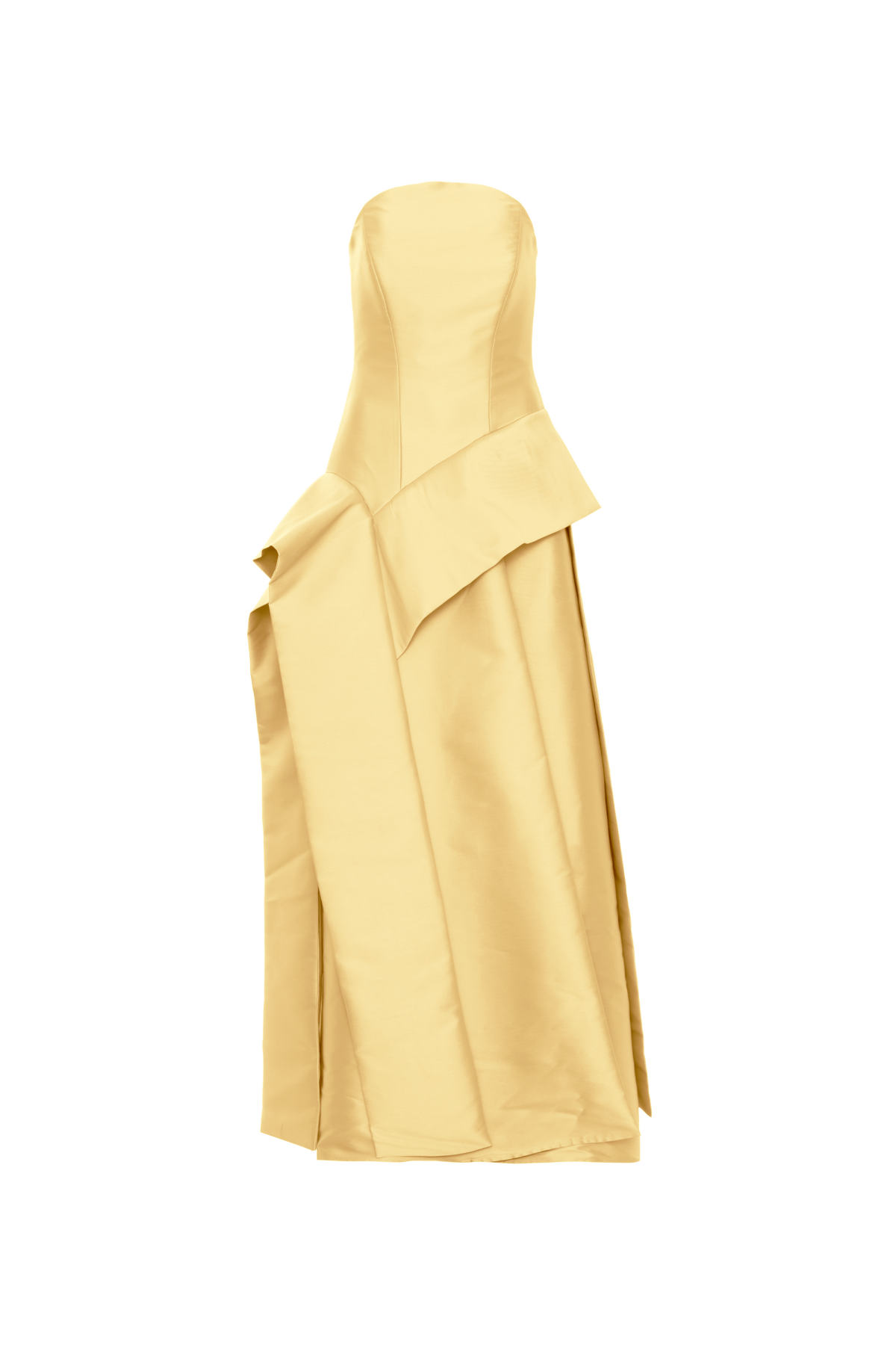 Vestido Longo Sem Alças Decote Abaulado Saia Camadas