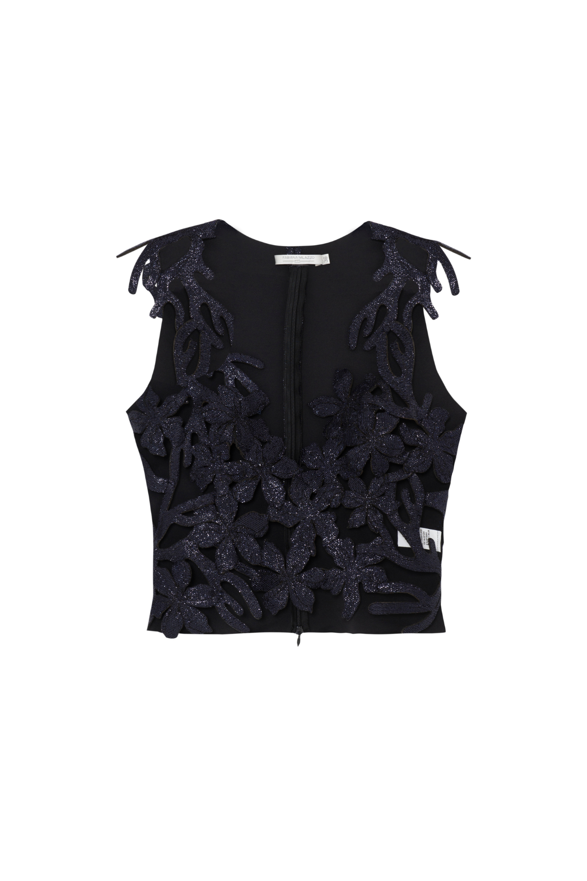 Blusa Lamê Com Recortes Vazados Fundo do Mar