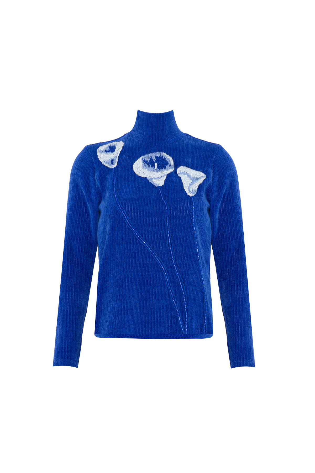 Blusa Gola Alta Chenille Bordada