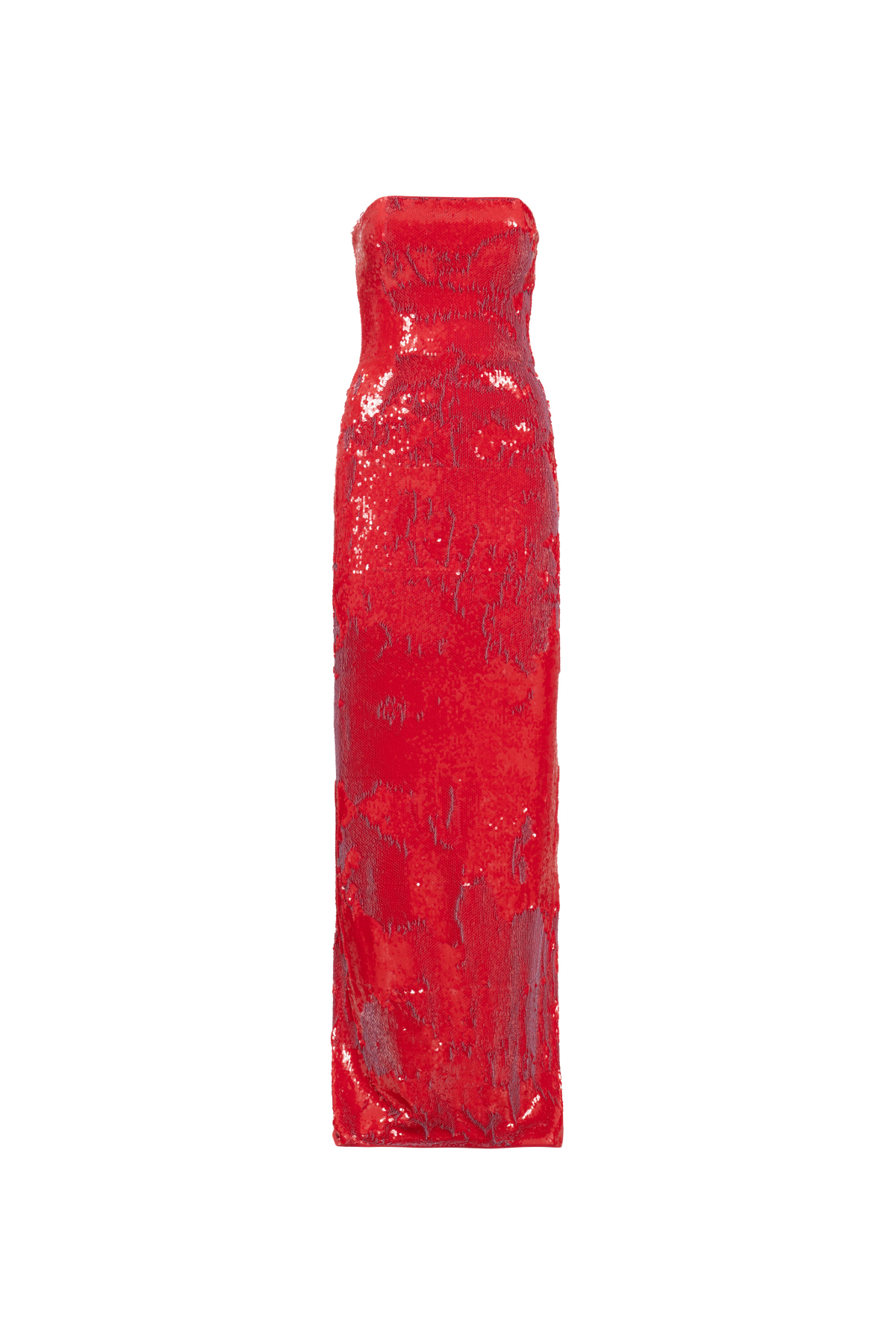 Vestido Longo Paetê Decote Reto