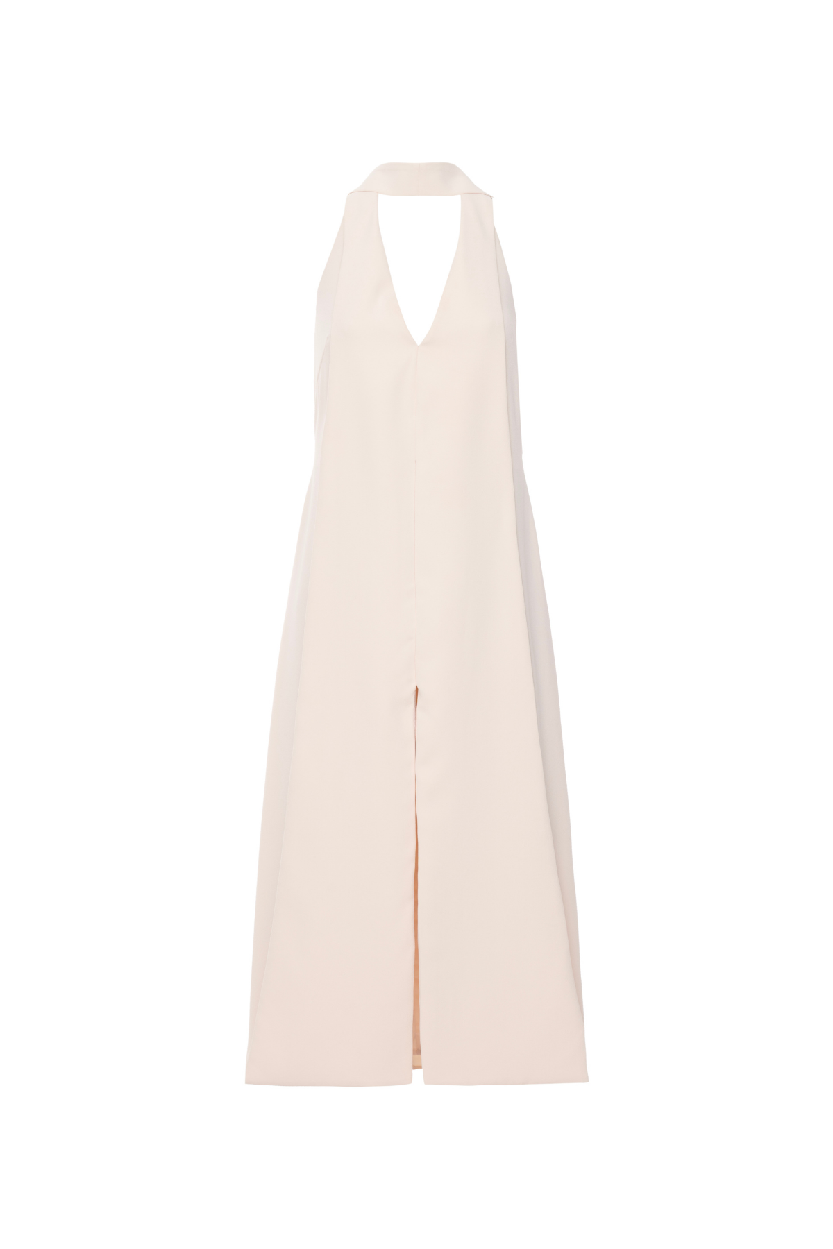 Vestido Míd Crepe Victória Decote E Fenda Frontal