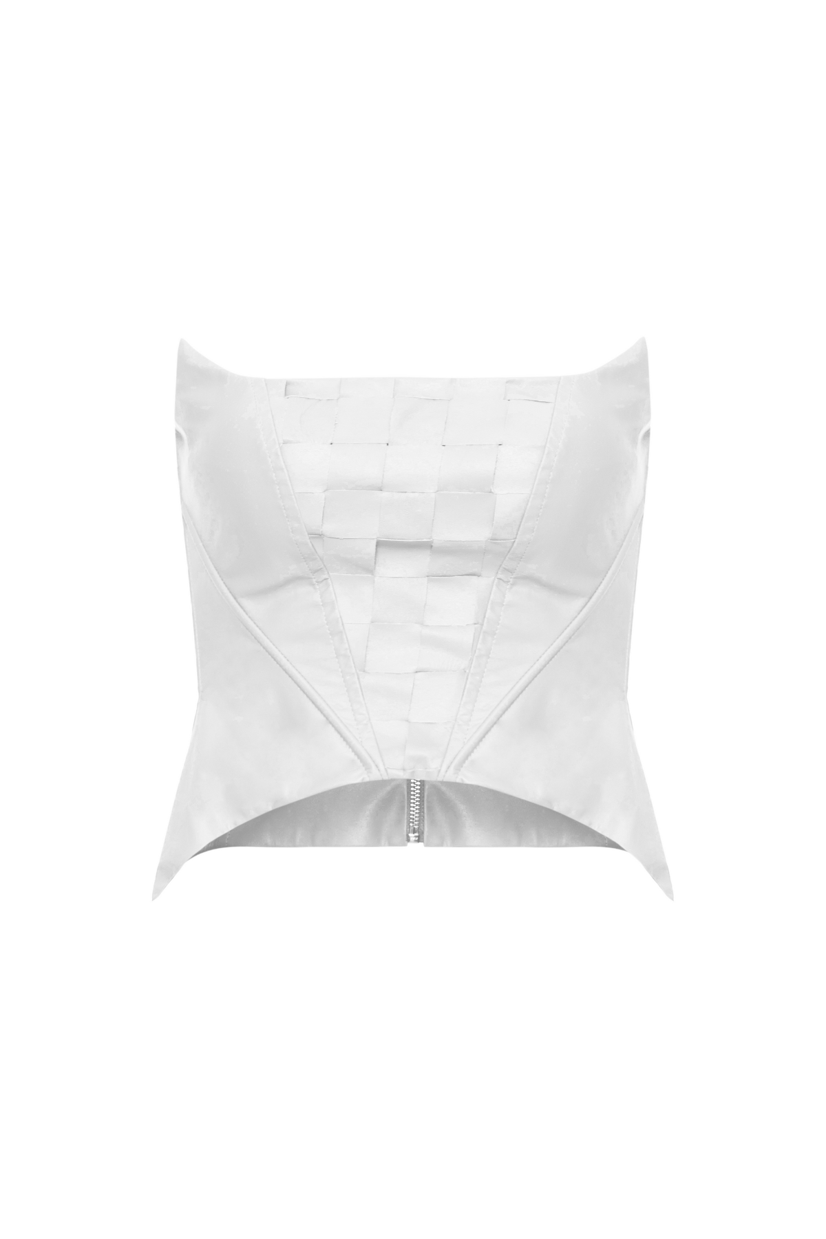 Corset Couro Decote Reto