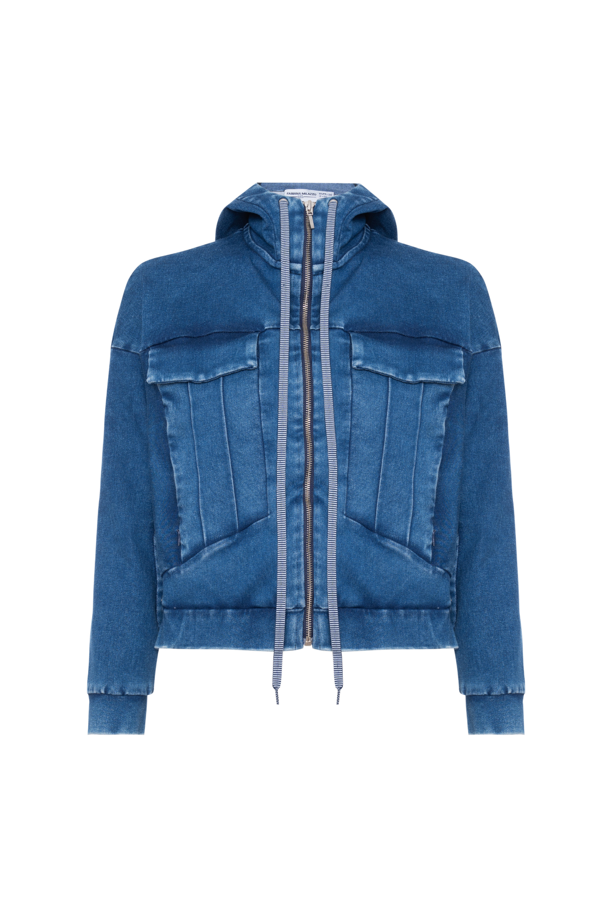 Jaqueta Moletom Denim Com Capuz