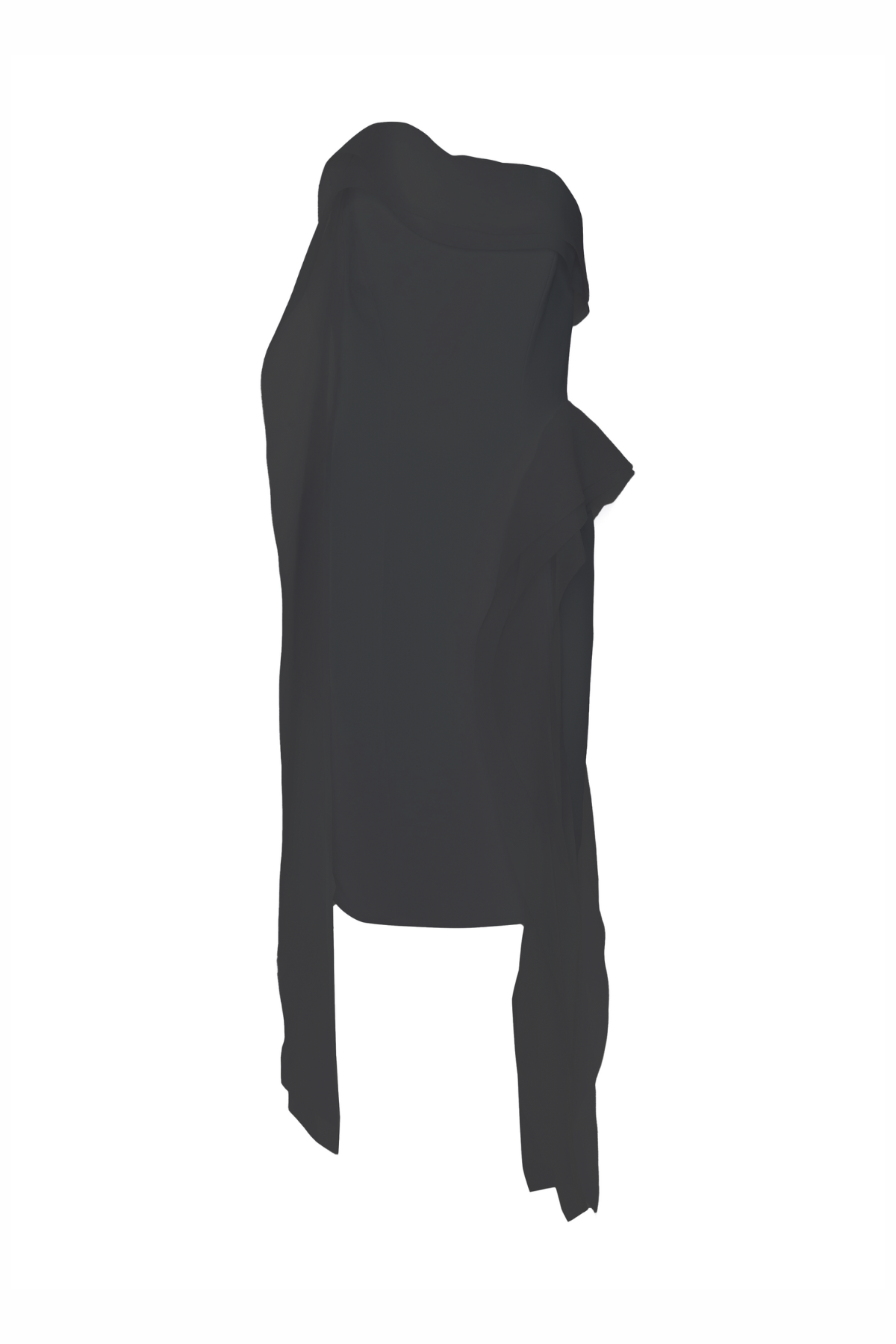 Vestido Sem Alças Crepe E Organza