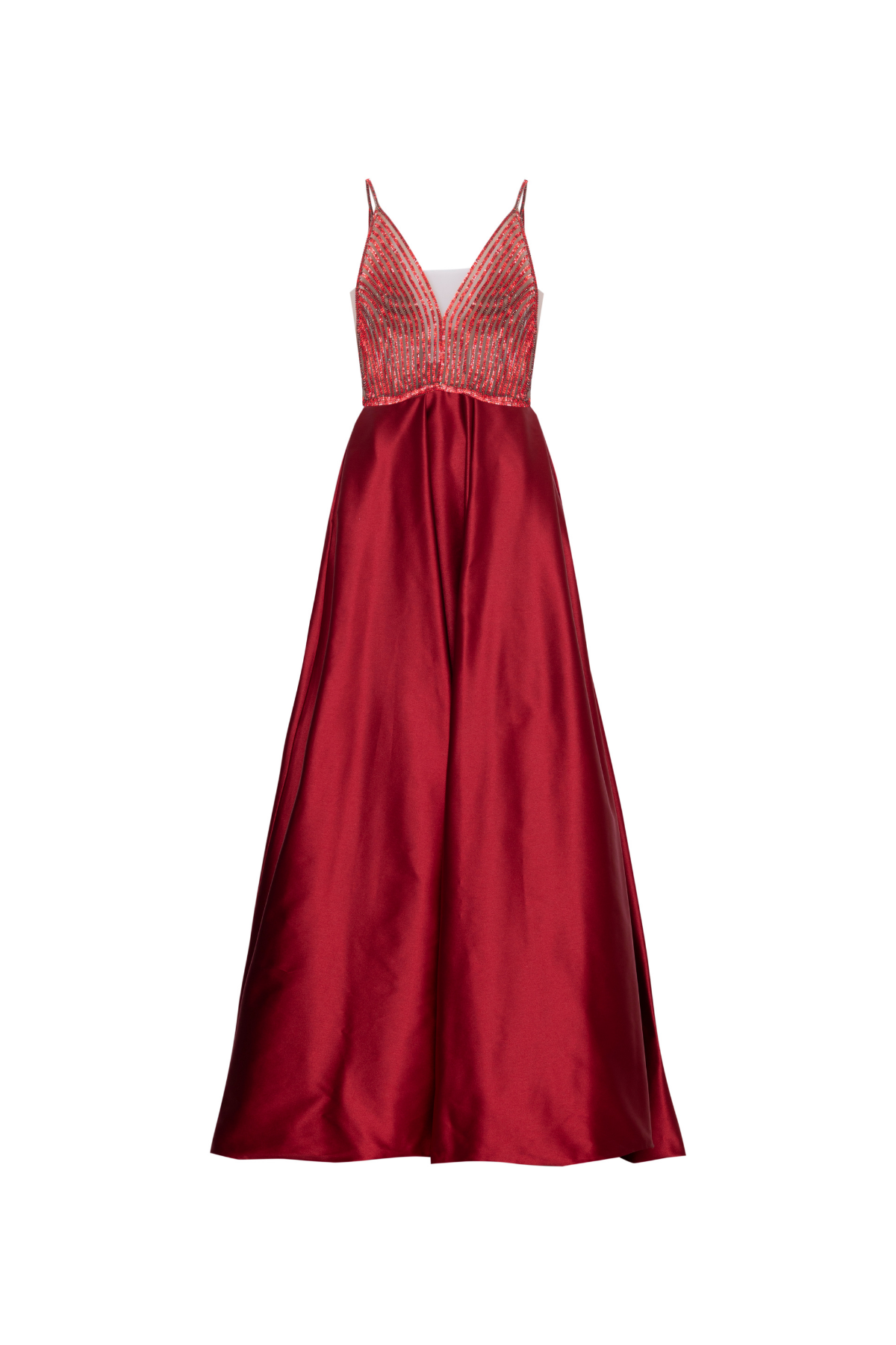 Vestido Longo Strass E Zibeline