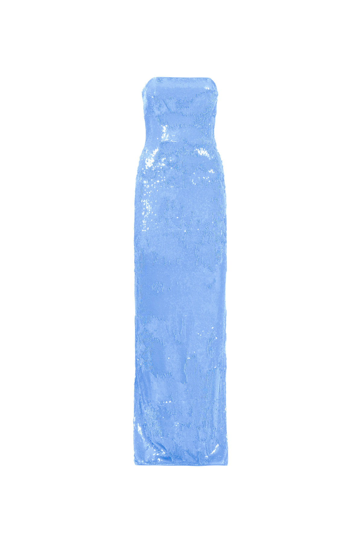 Vestido Longo Paetê Decote Reto