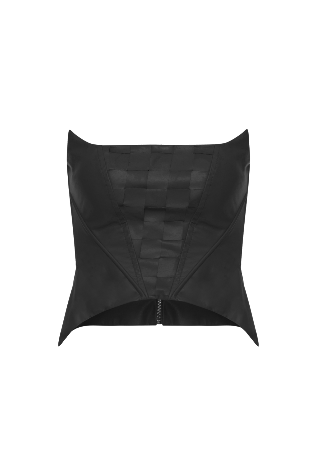 Corset Couro Decote Reto