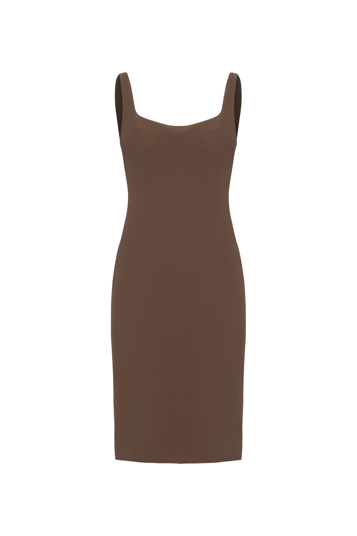 Vestido Midi de Crepe com Recortes