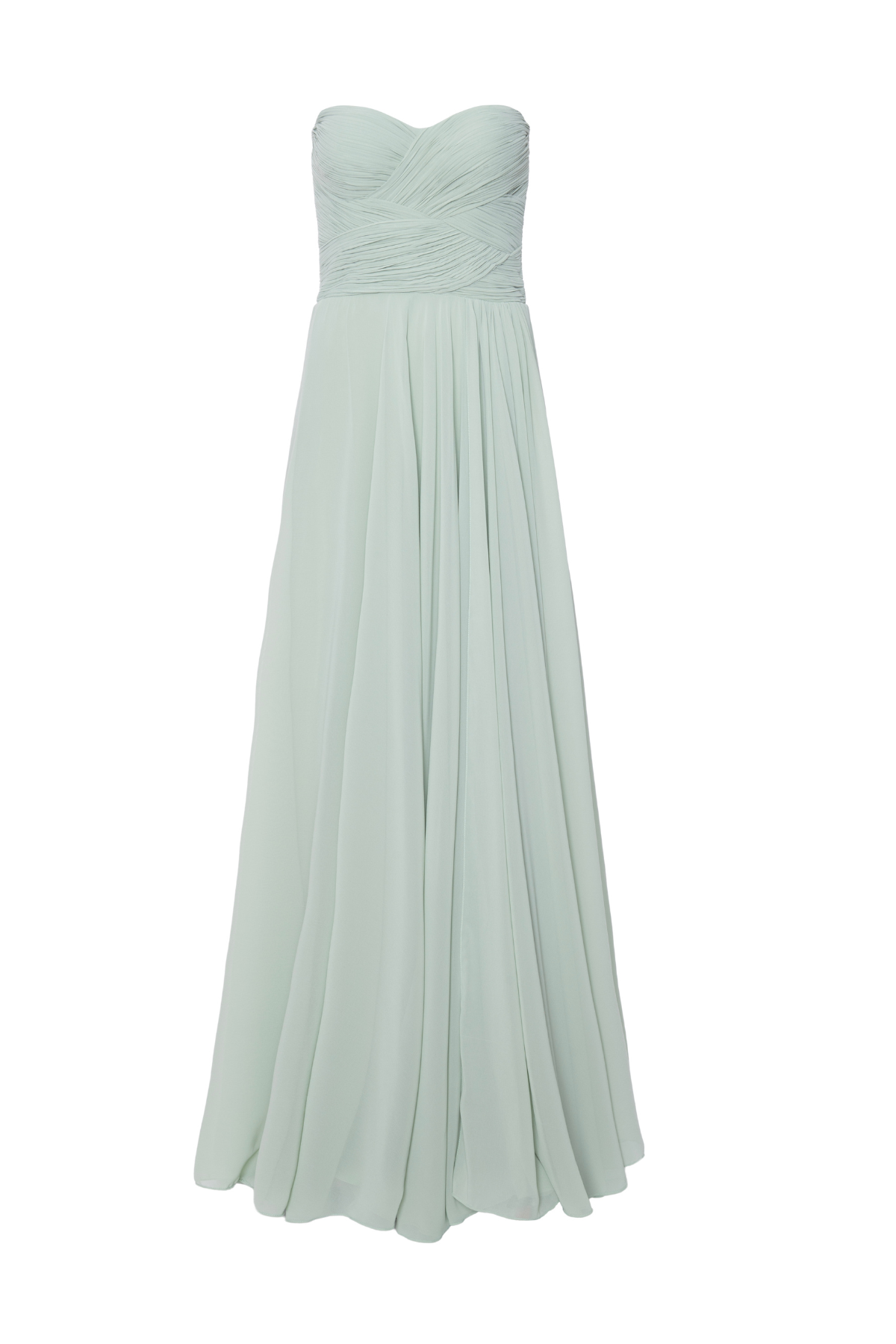 Vestido Longo Drapeado Sem Alças Chiffon Saab