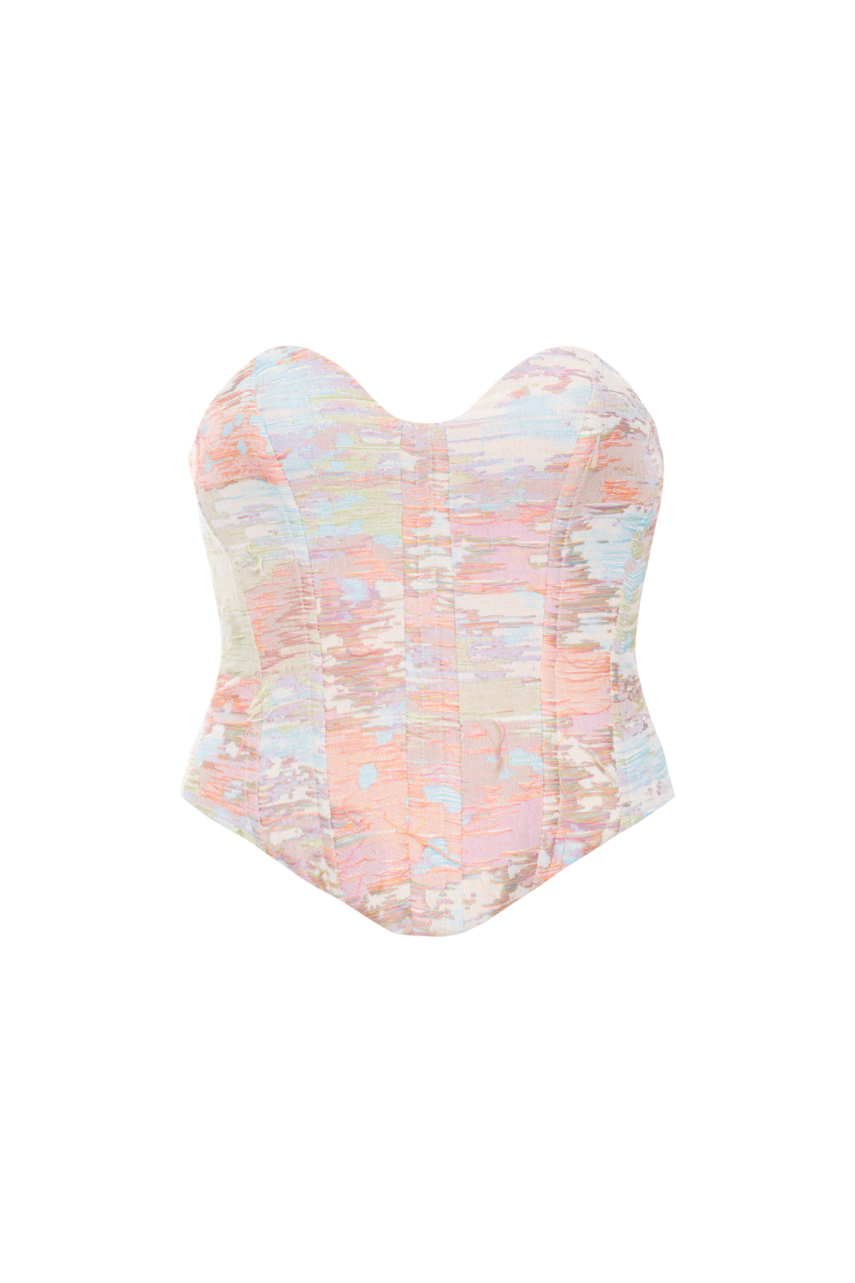 Corset Jacquard Estampa Multicolorida