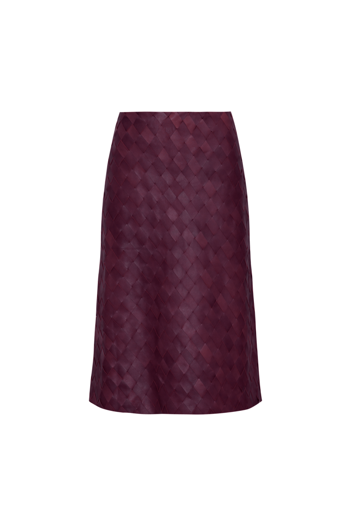 Saia Tressê Couro Natural Mídi Evasê