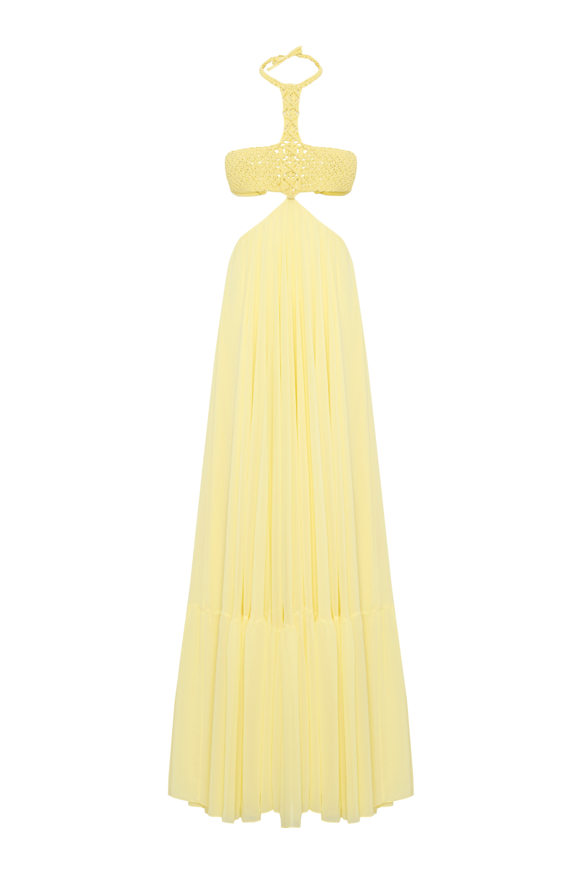 Vestido Longo Cut Out Macramê