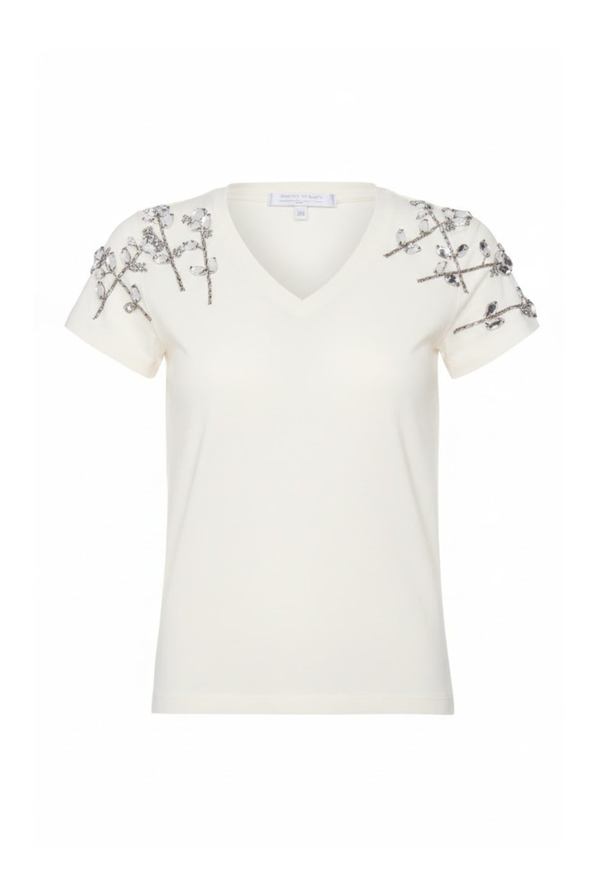 T-Shirt Algodão Pima Bordada Cristais