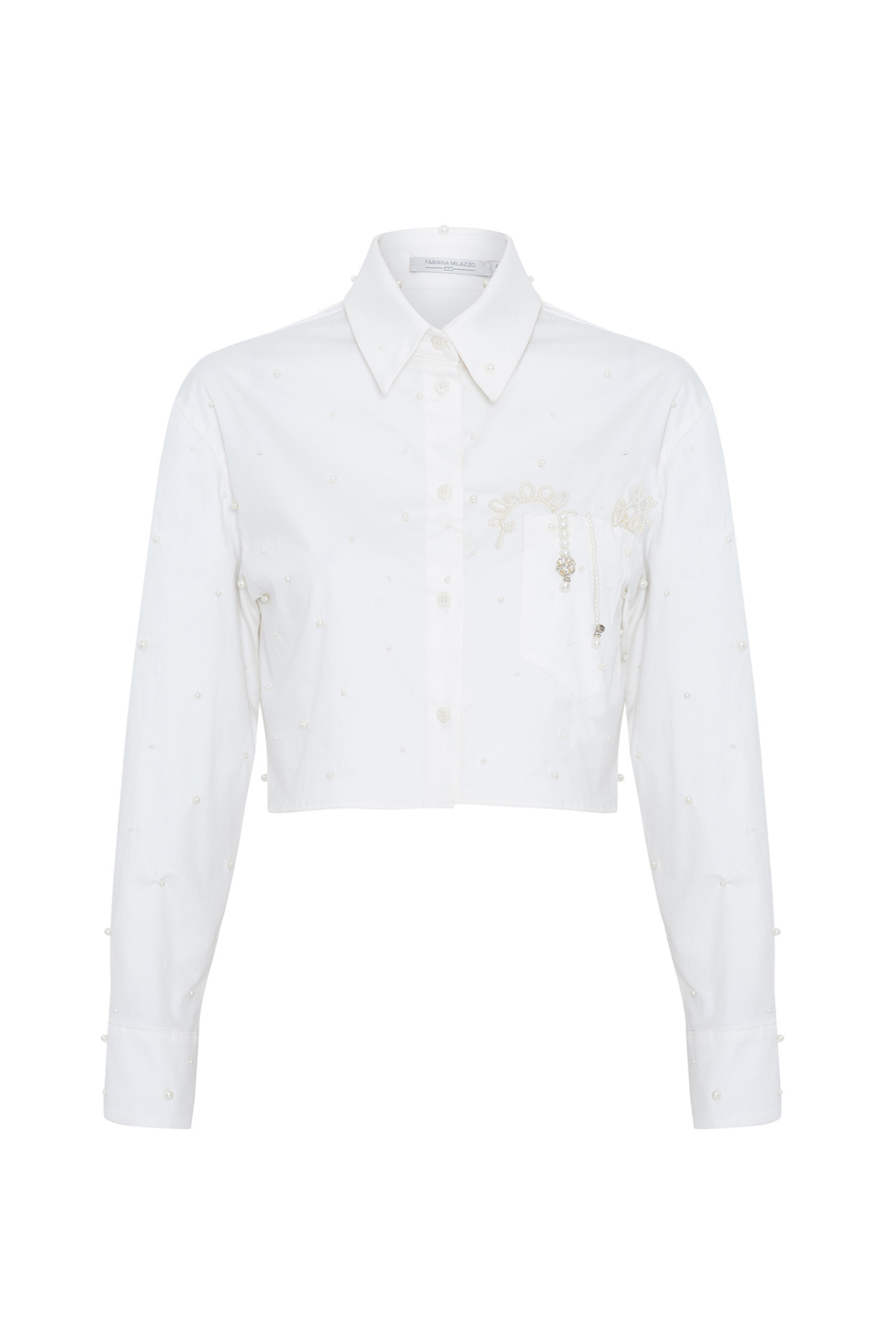 Camisa Bordada Recorte Nas Costas