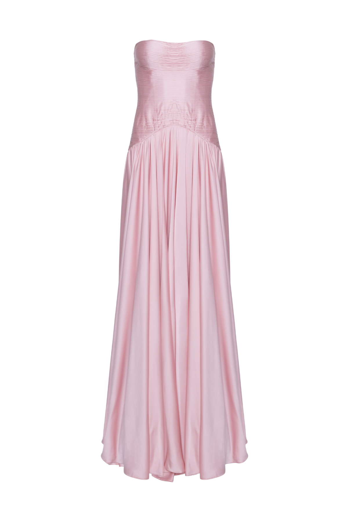 Vestido Longo Drapeado em Cetim Lanvin