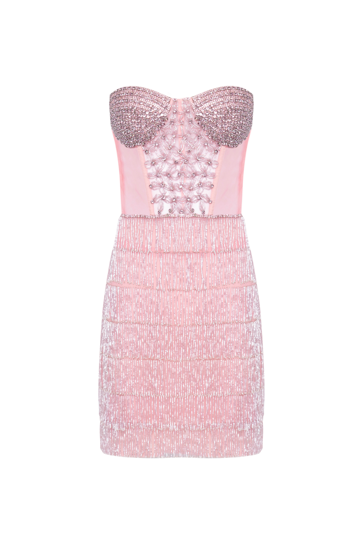 Vestido Míni Corset Estruturado Bordado Strass