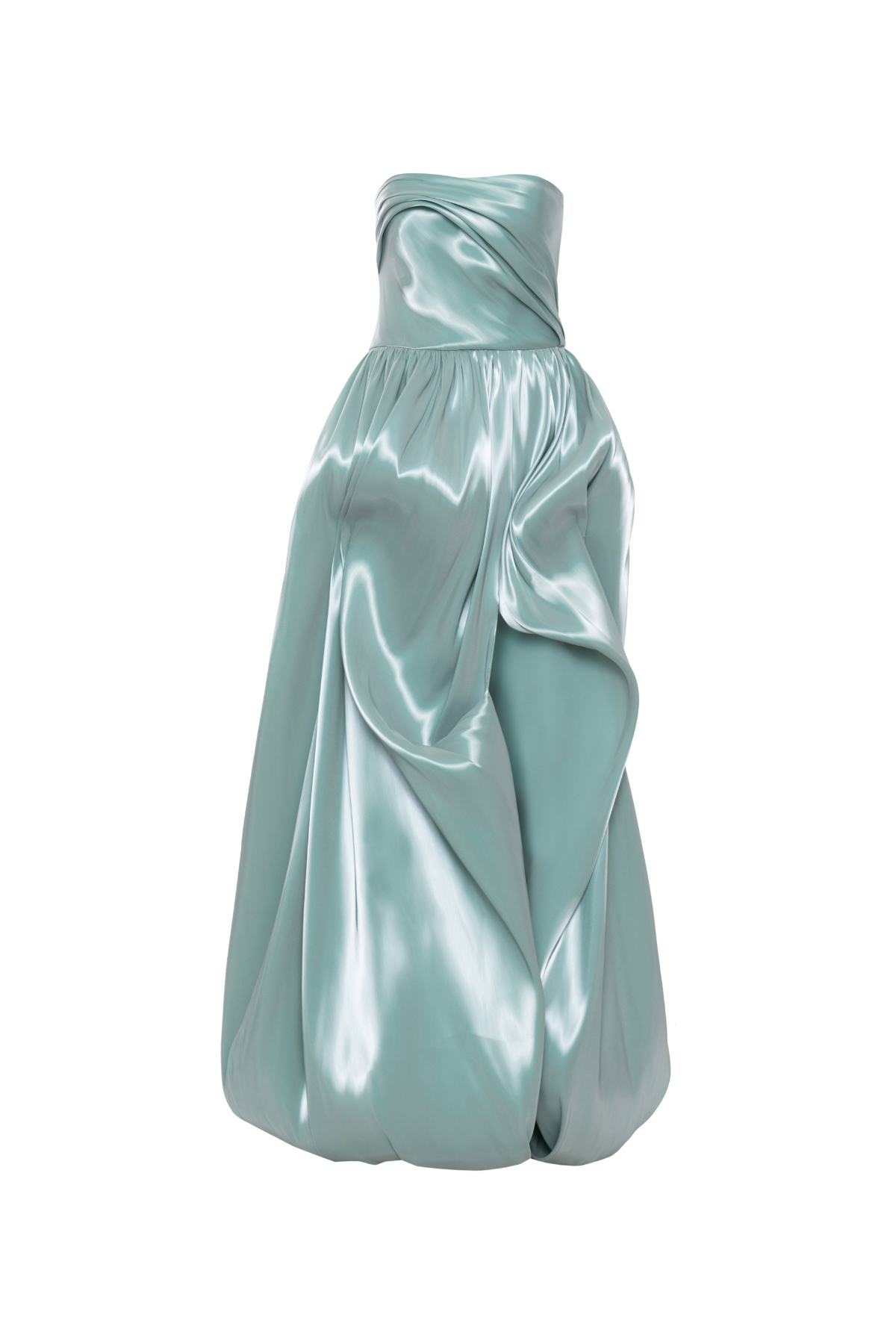 Vestido Longo Corselet E Saia Balonê Com Fenda