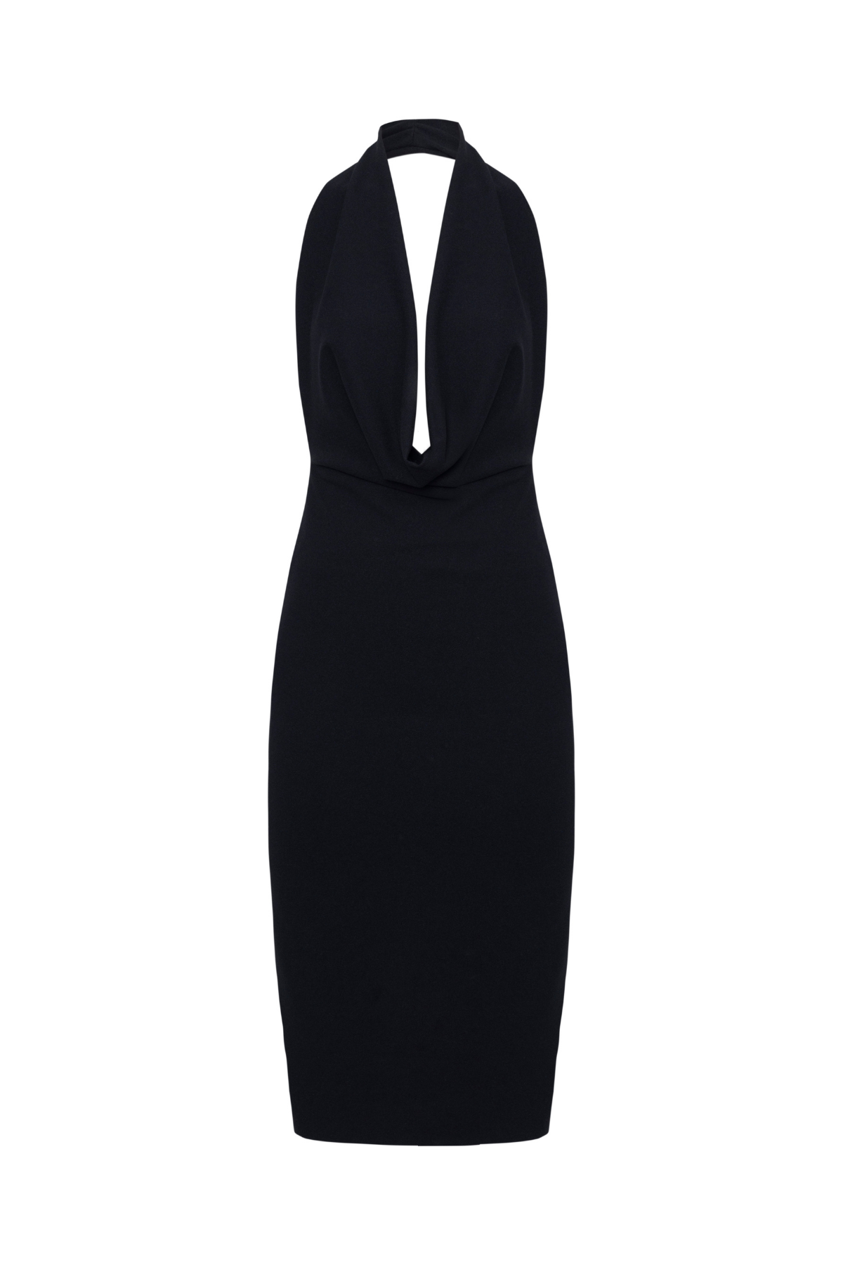 Vestido Midi Decotado Frente Única