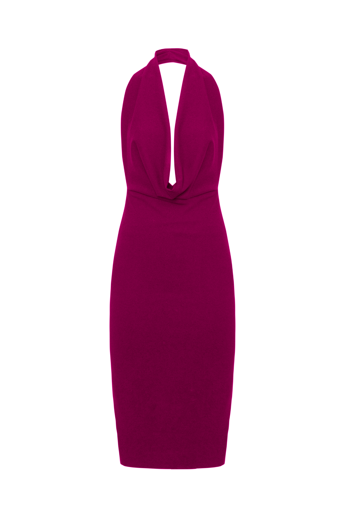 Vestido Midi Decotado Frente Única