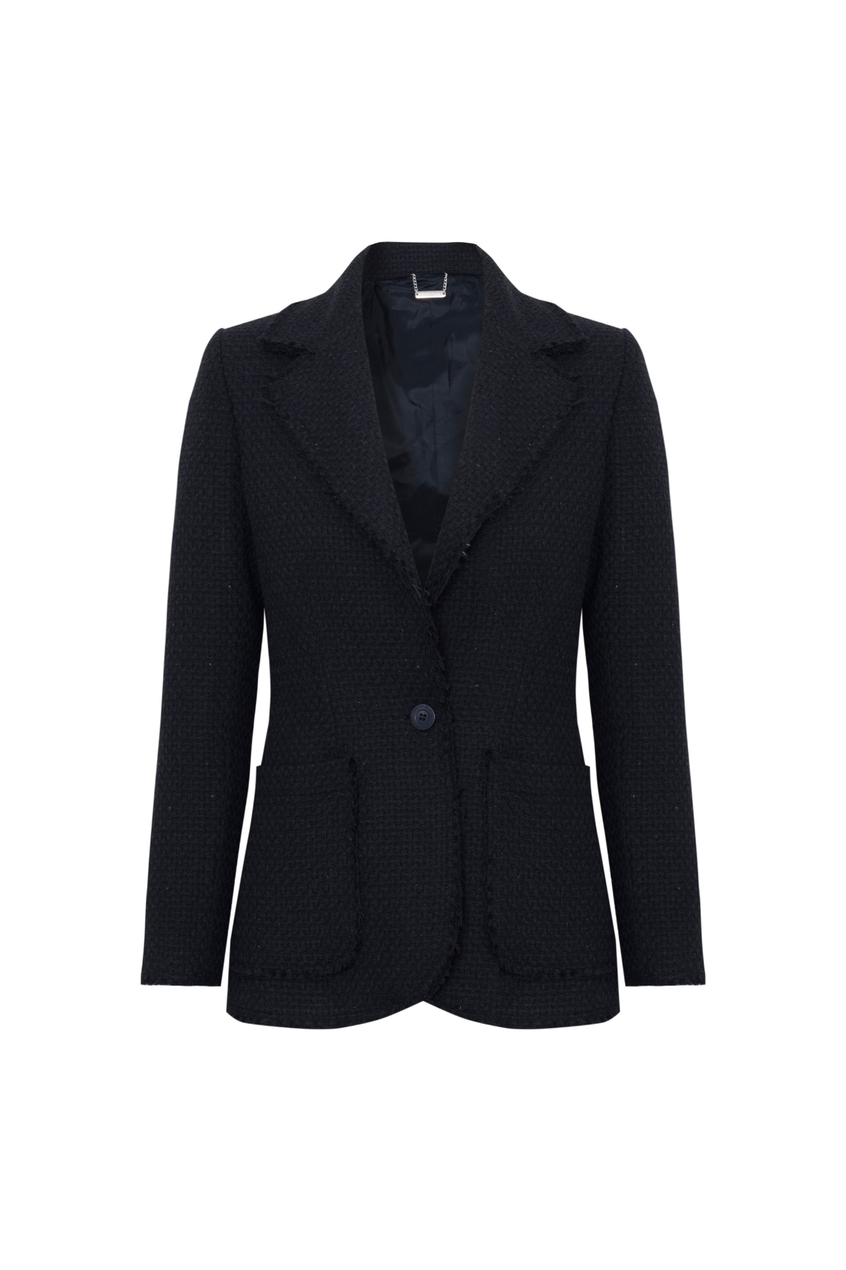 Blazer Tweed Bolsos Frontais