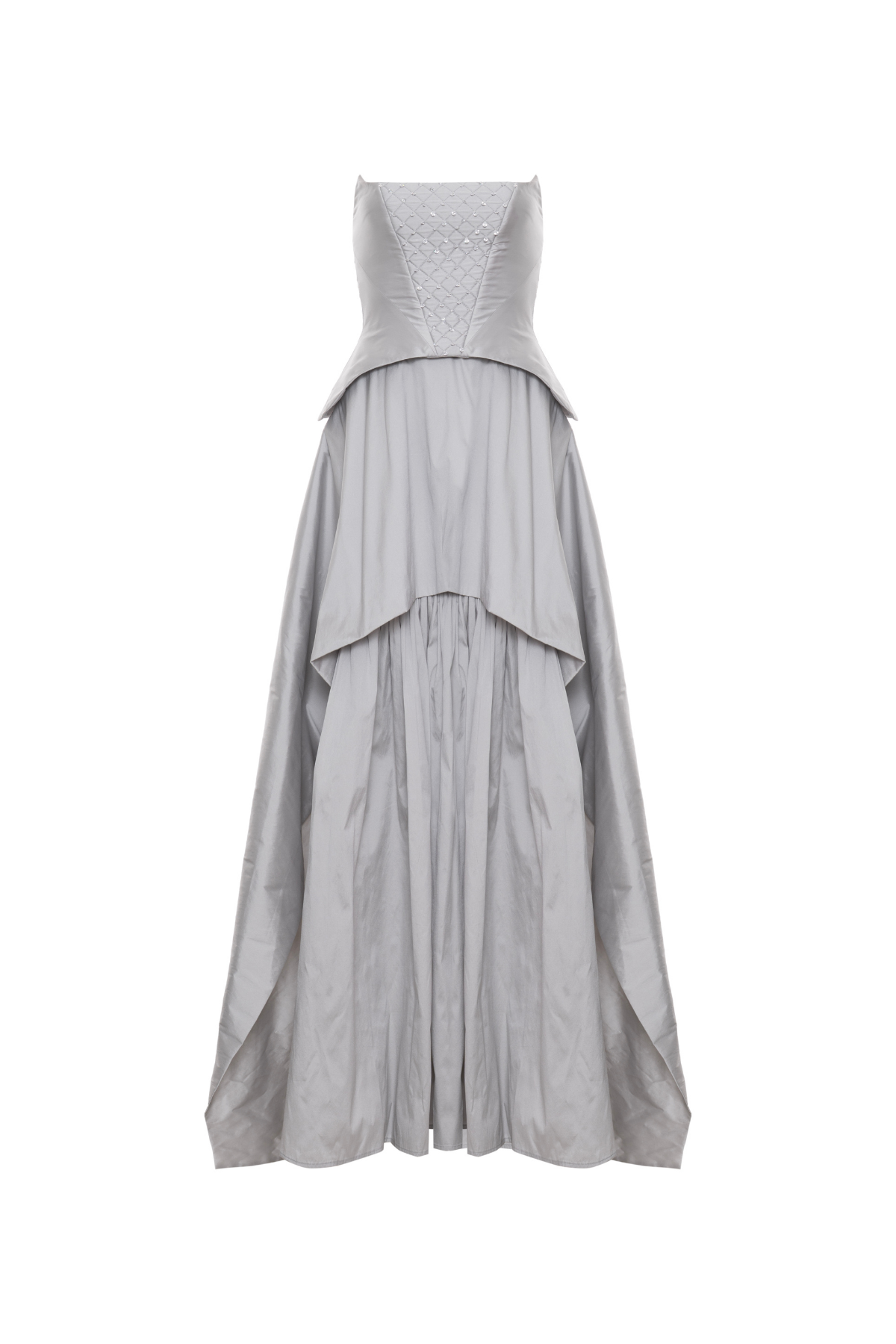 Vestido Longo Tafetá Corset Cristais