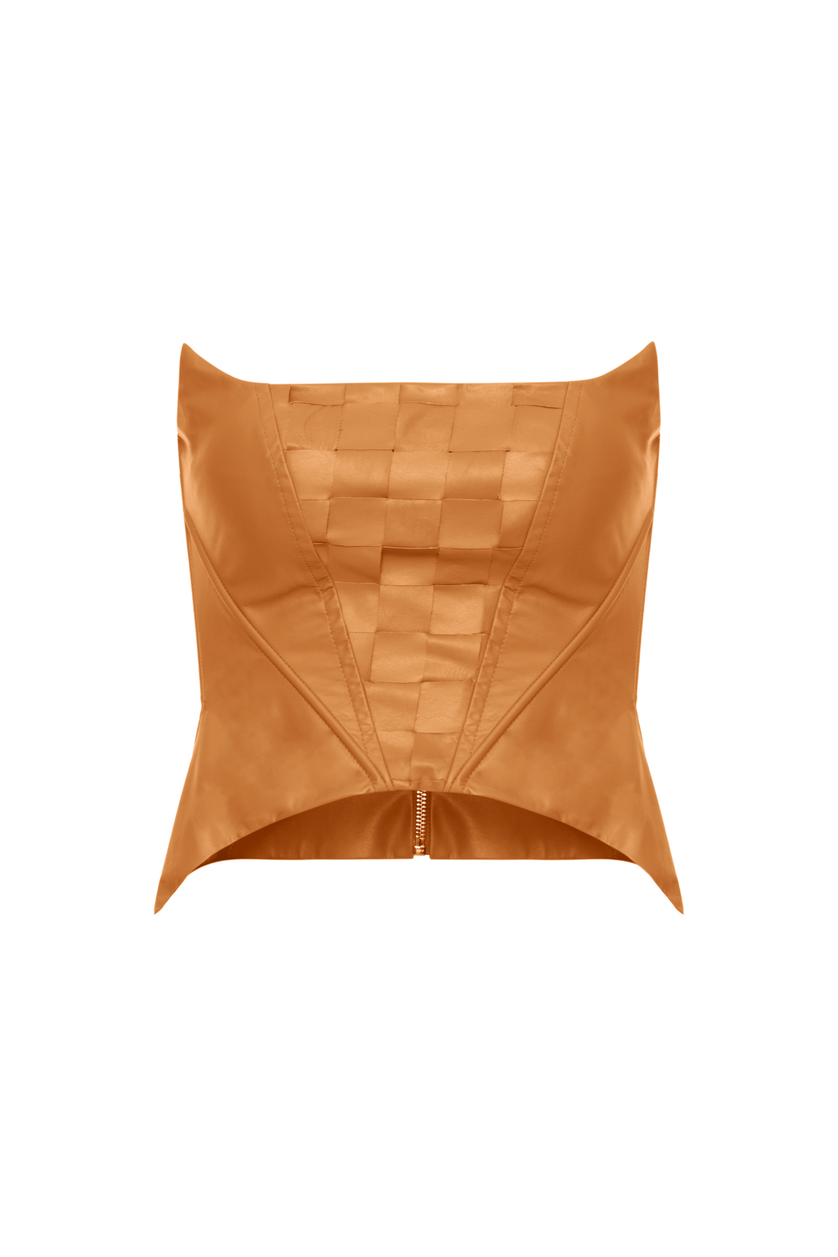 Corset Couro Decote Reto