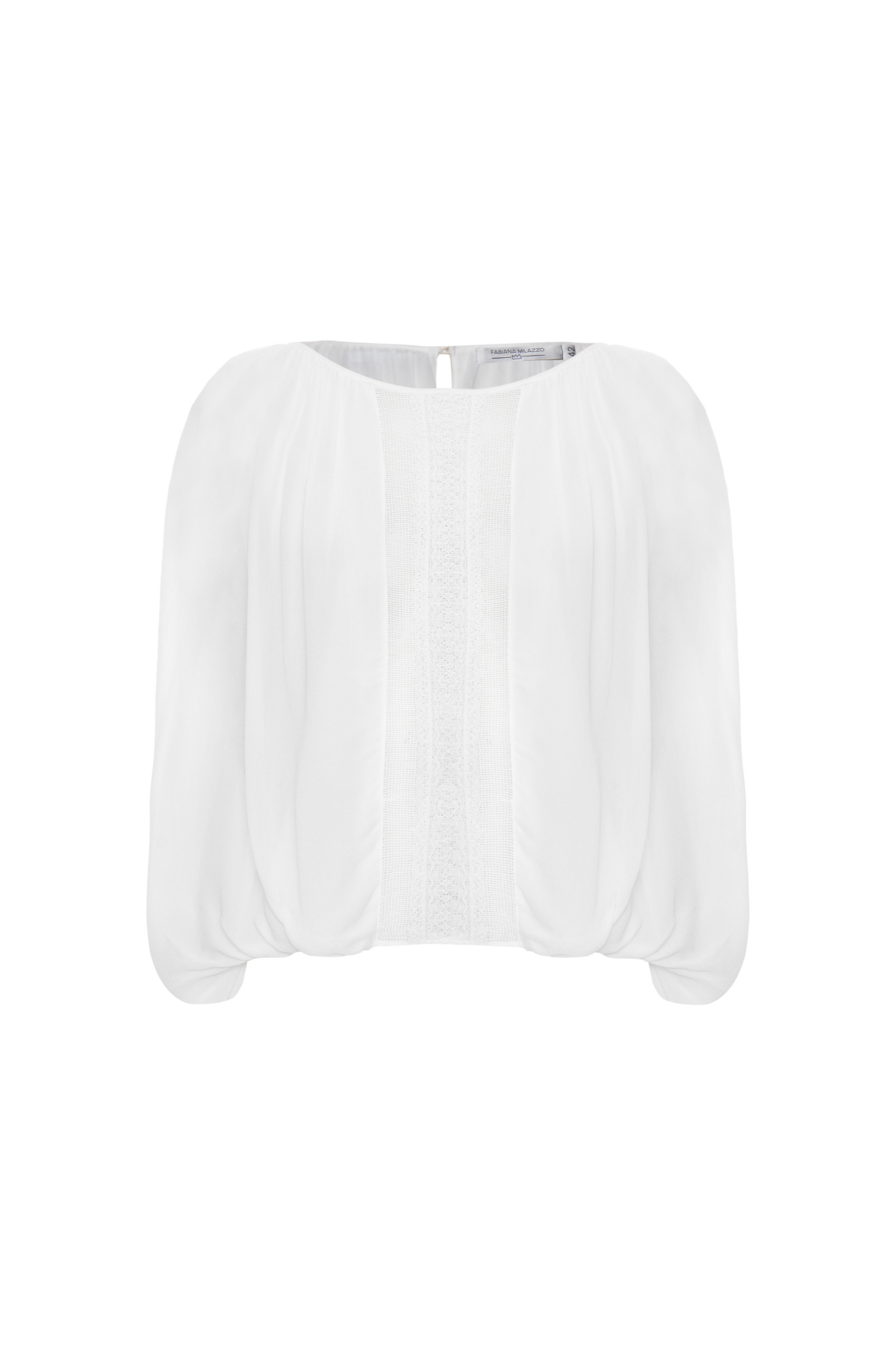 Blusa Ampla Mangas Longas E Patchwork Rendas