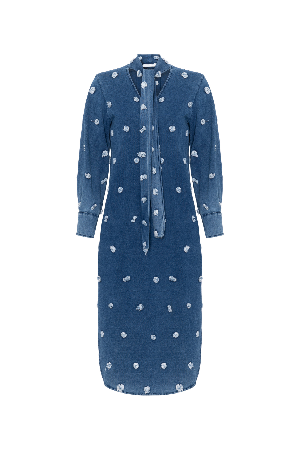 Vestido Midi Poá Decote V