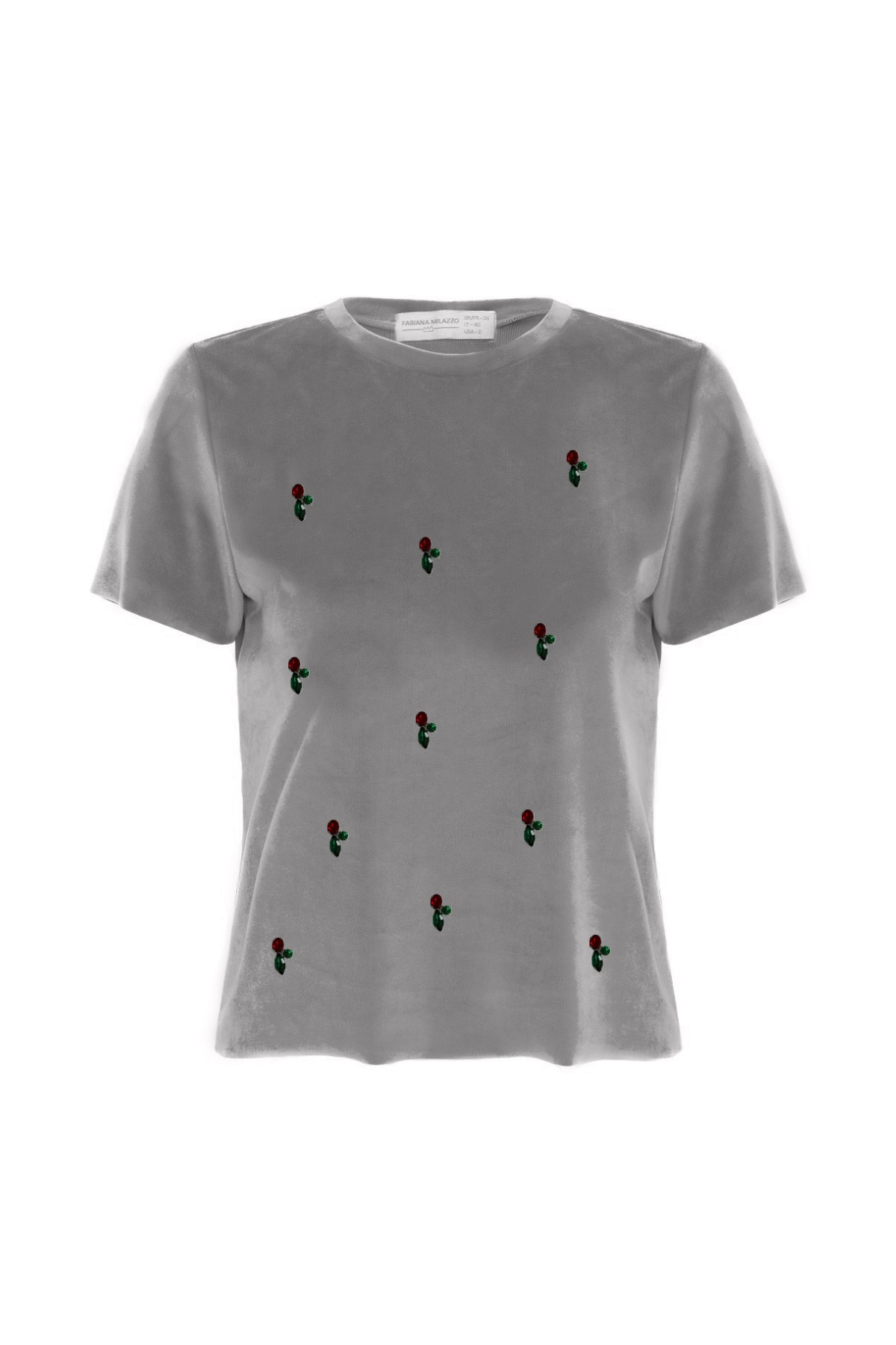 T-Shirt Bordada Malha Veludo