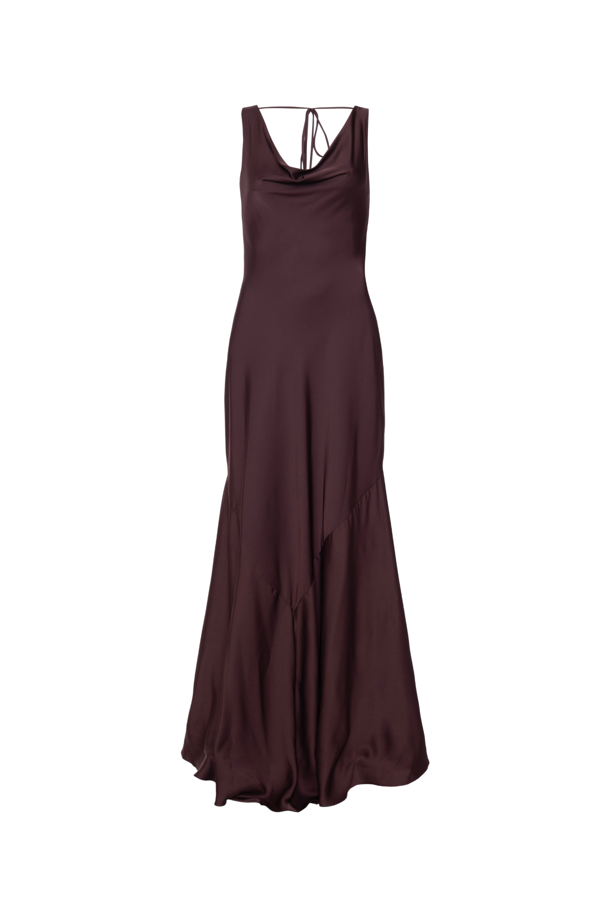 Vestido Longo em Cetim Lanvin com Decote Drapeado e Alças