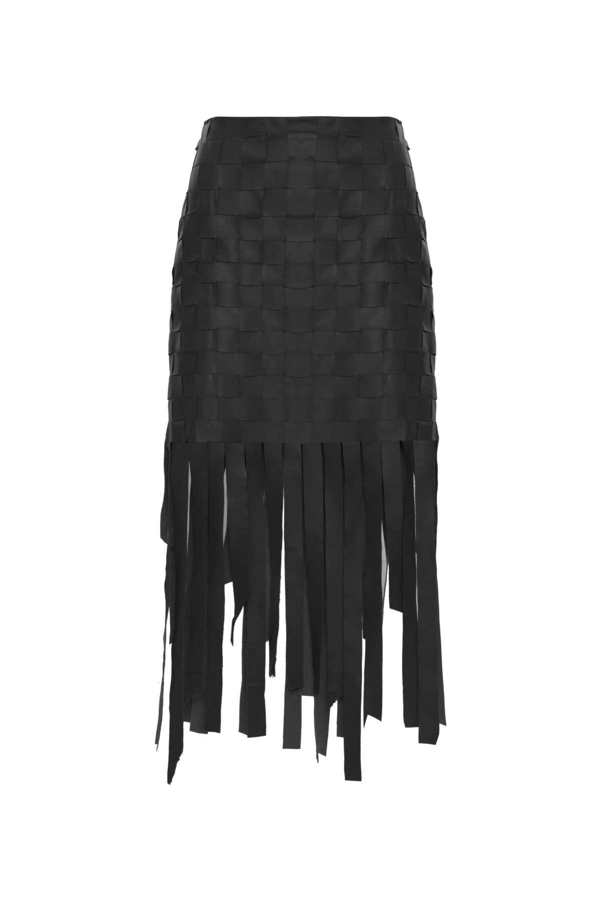 Saia Mídi Tressê Couro