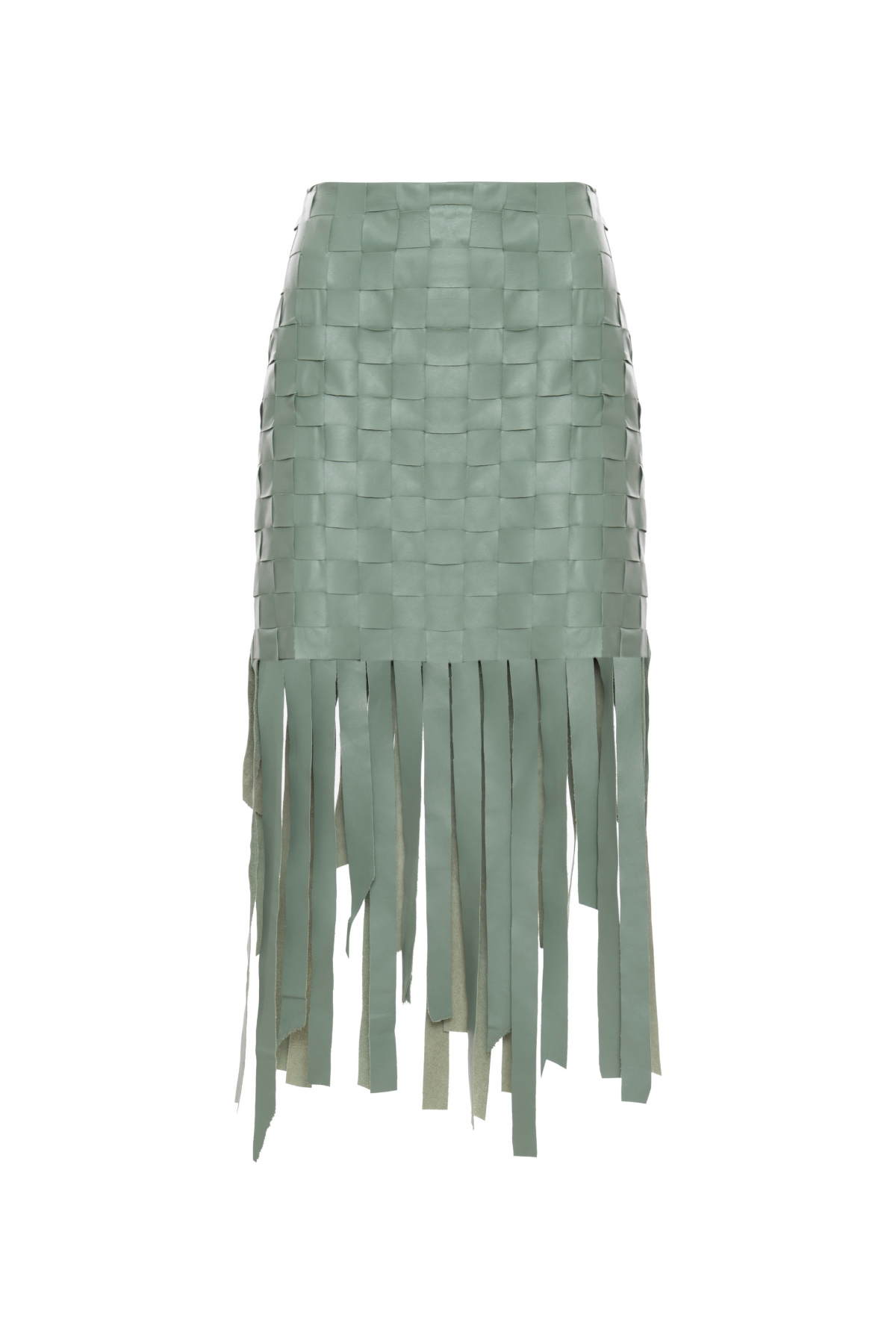 Saia Mídi Tressê Couro