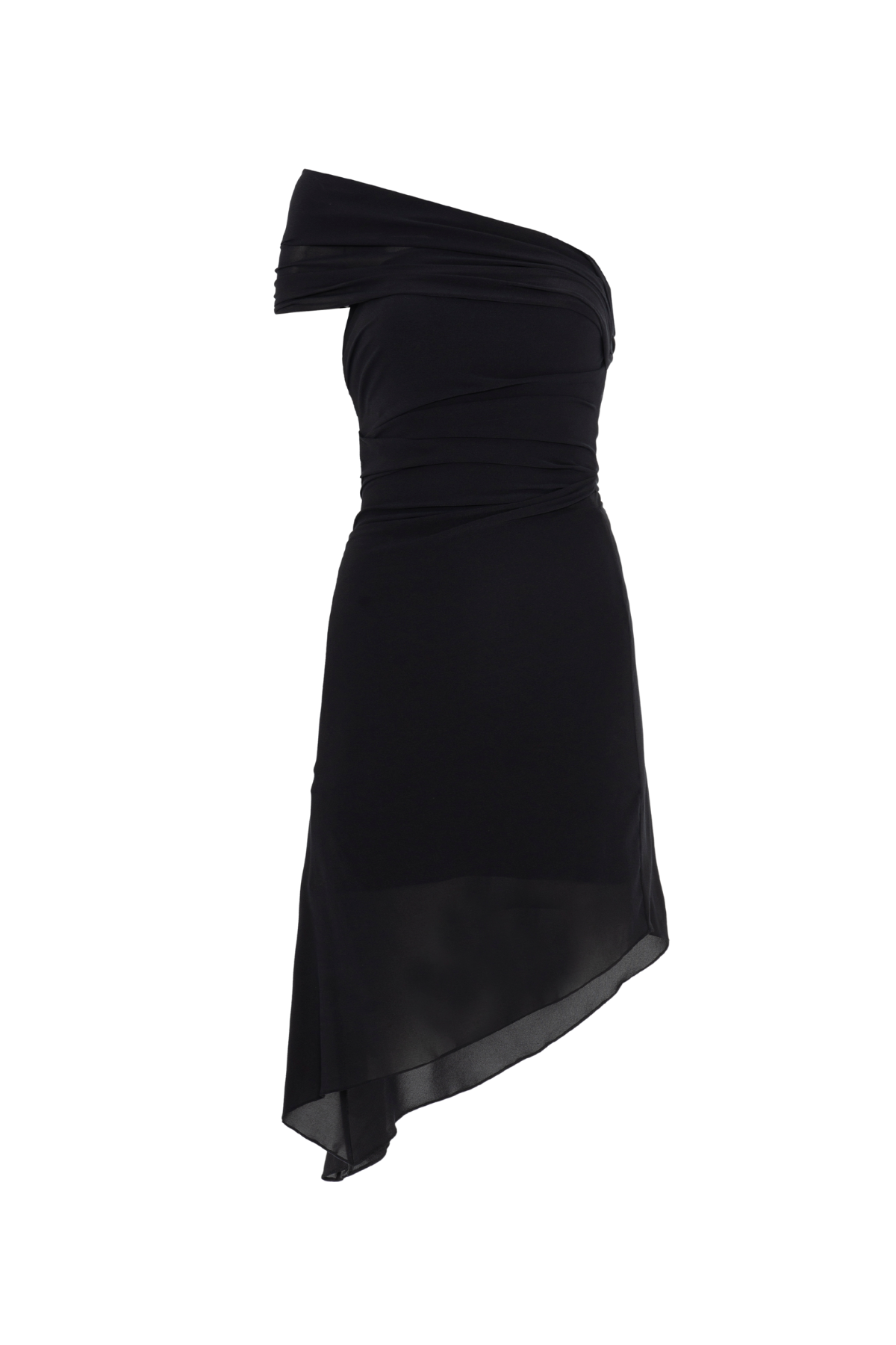 Vestido Curto Assimétrico Ombro Único