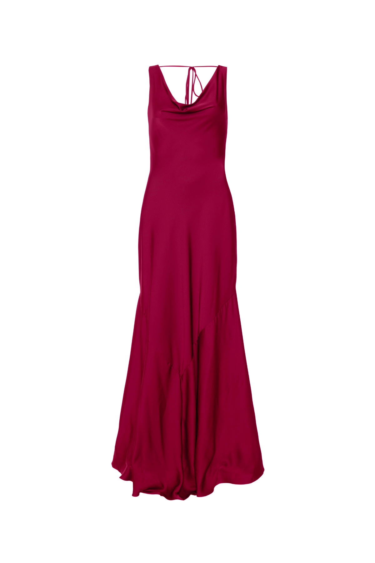 Vestido Longo em Cetim Lanvin com Decote Drapeado e Alças