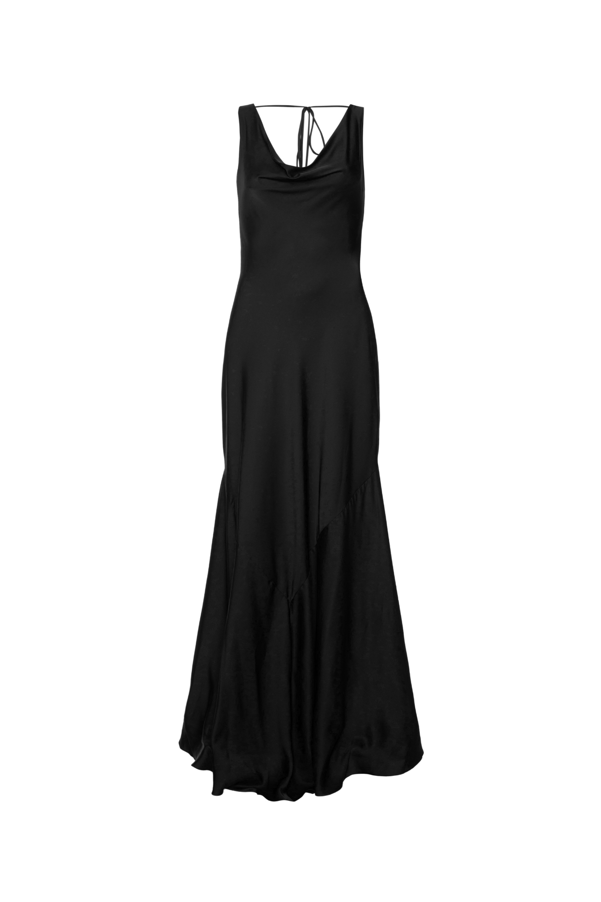 Vestido Longo em Cetim Lanvin com Decote Drapeado e Alças