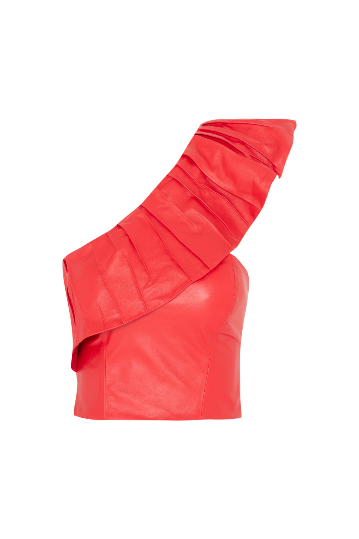 Blusa Couro Natural Um Ombro Só