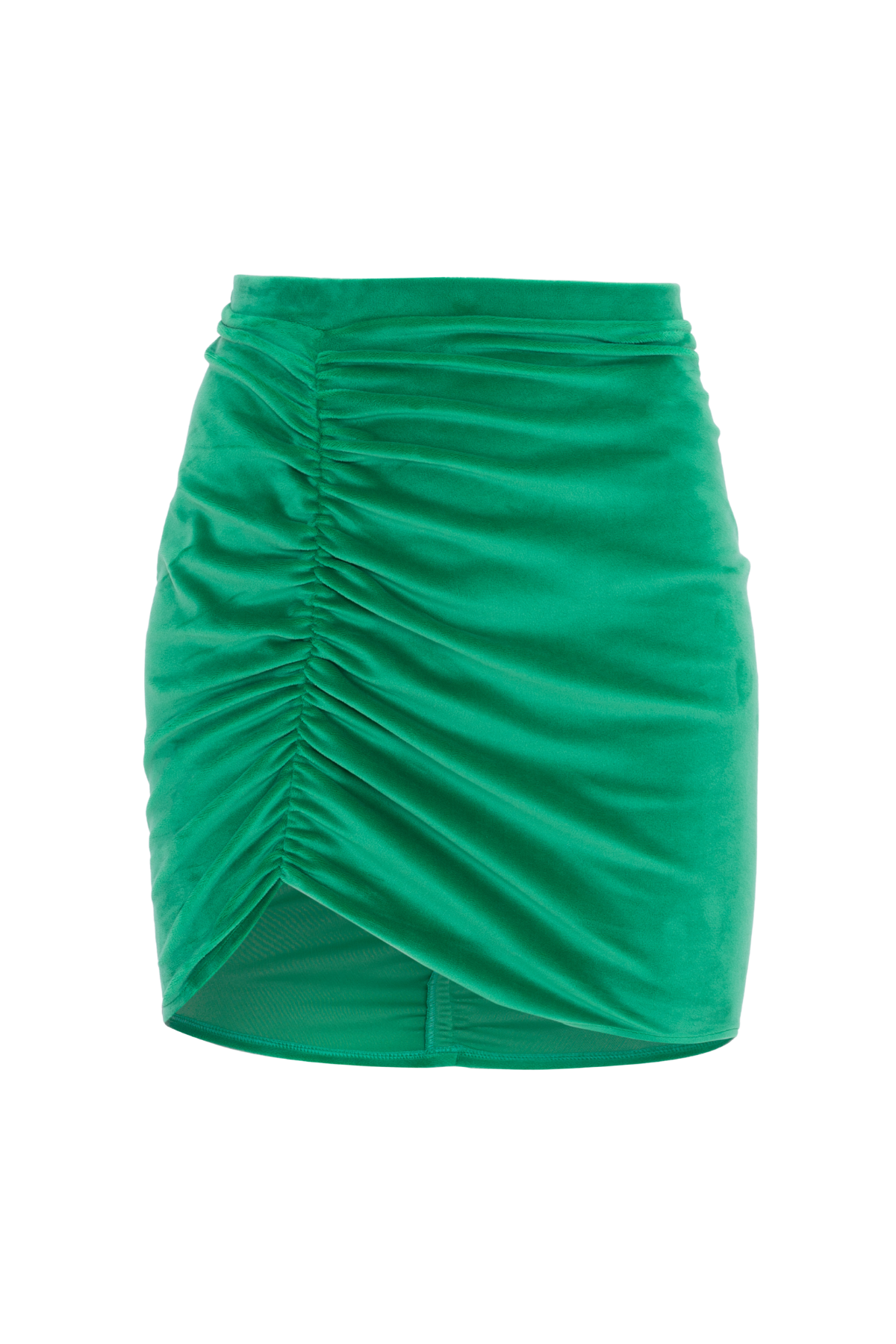 Saia Curta em Veludo Franzido