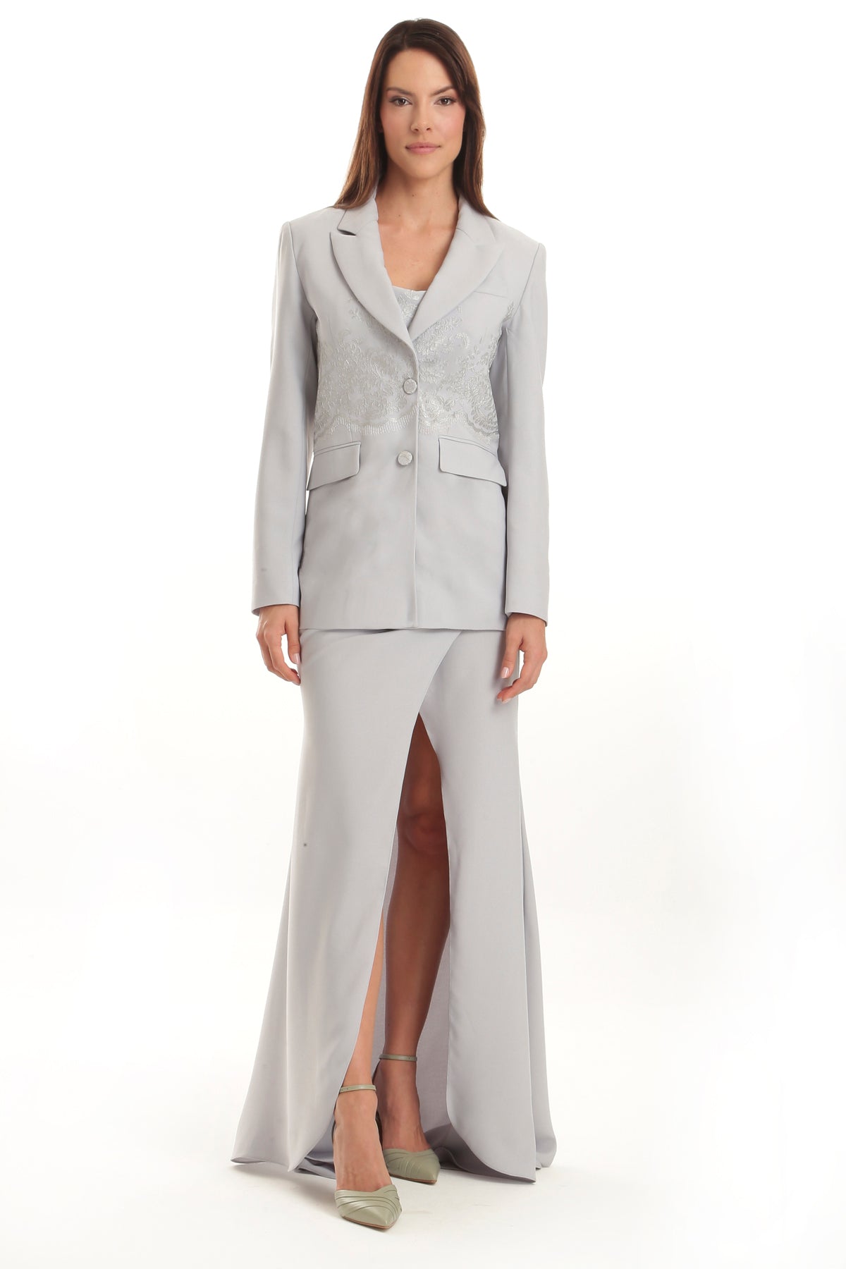 Blazer em Crepe com Renda
