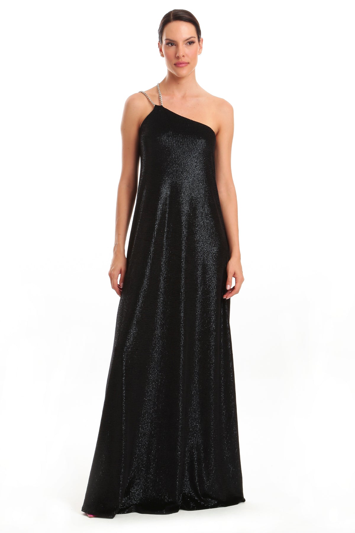 Vestido Longo em Velvet Poá