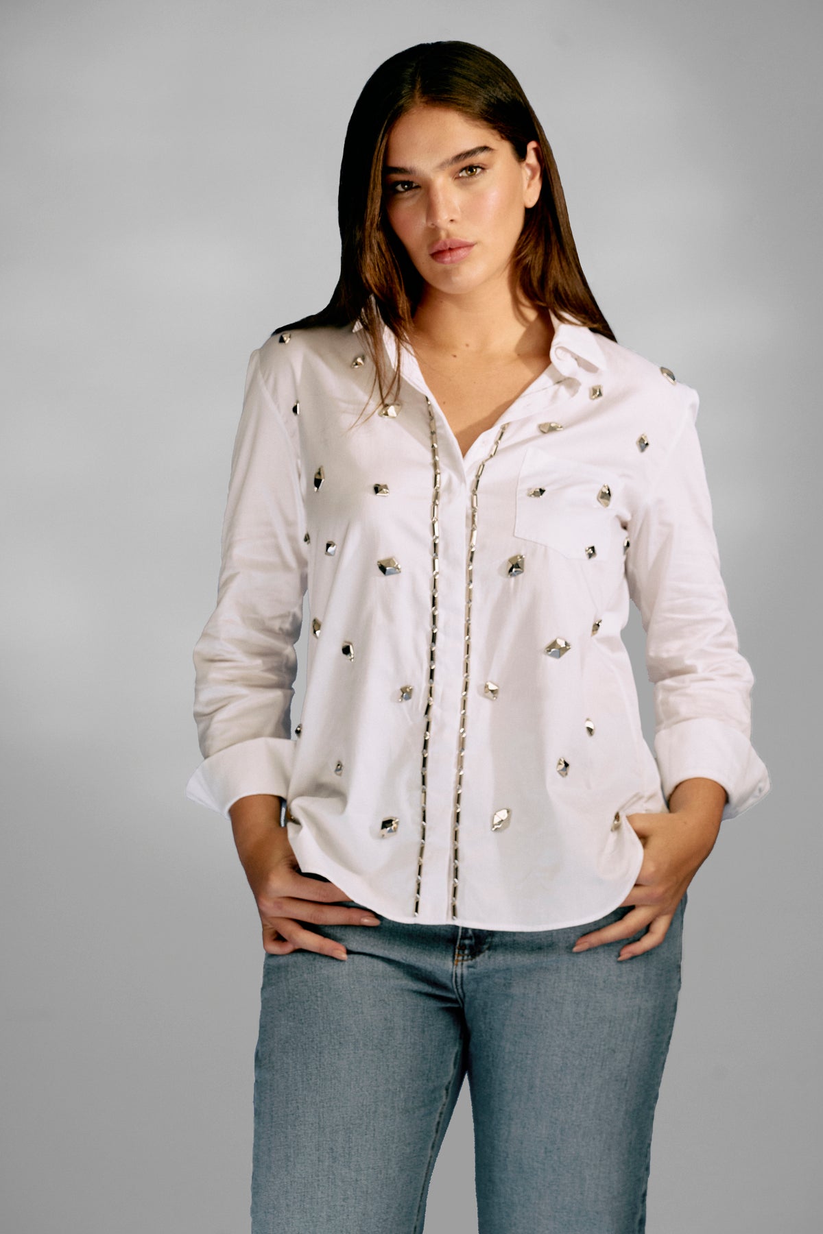 Camisa Tricoline Clássica Bordada