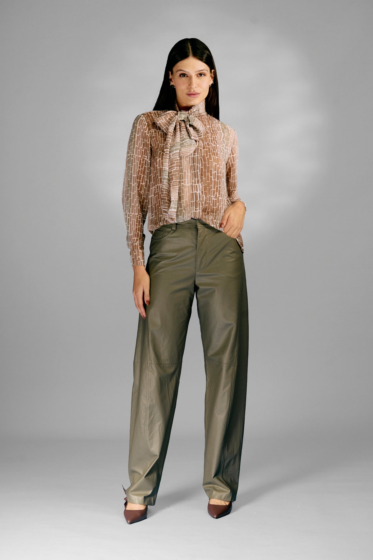 Camisa Laço Estampa Islândia