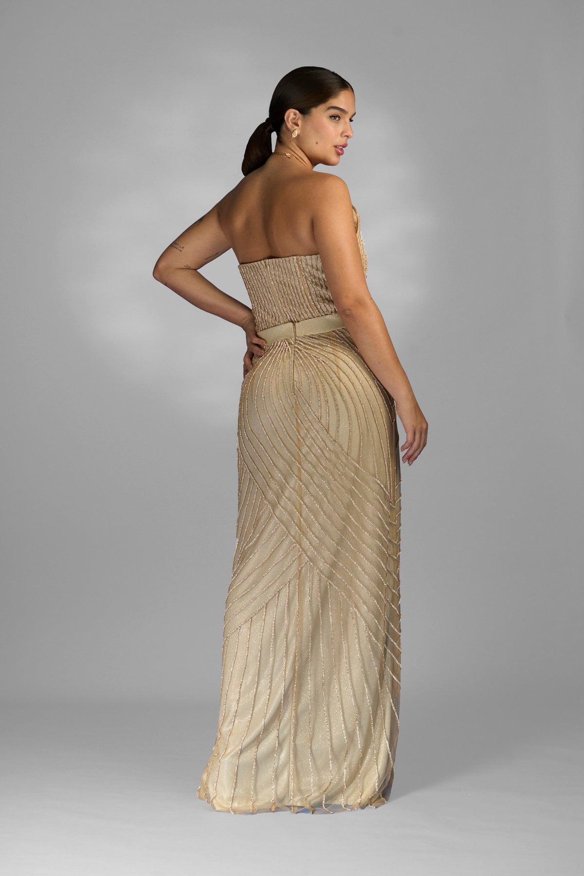 Conjunto De Corselet E Saia Bordados Strass