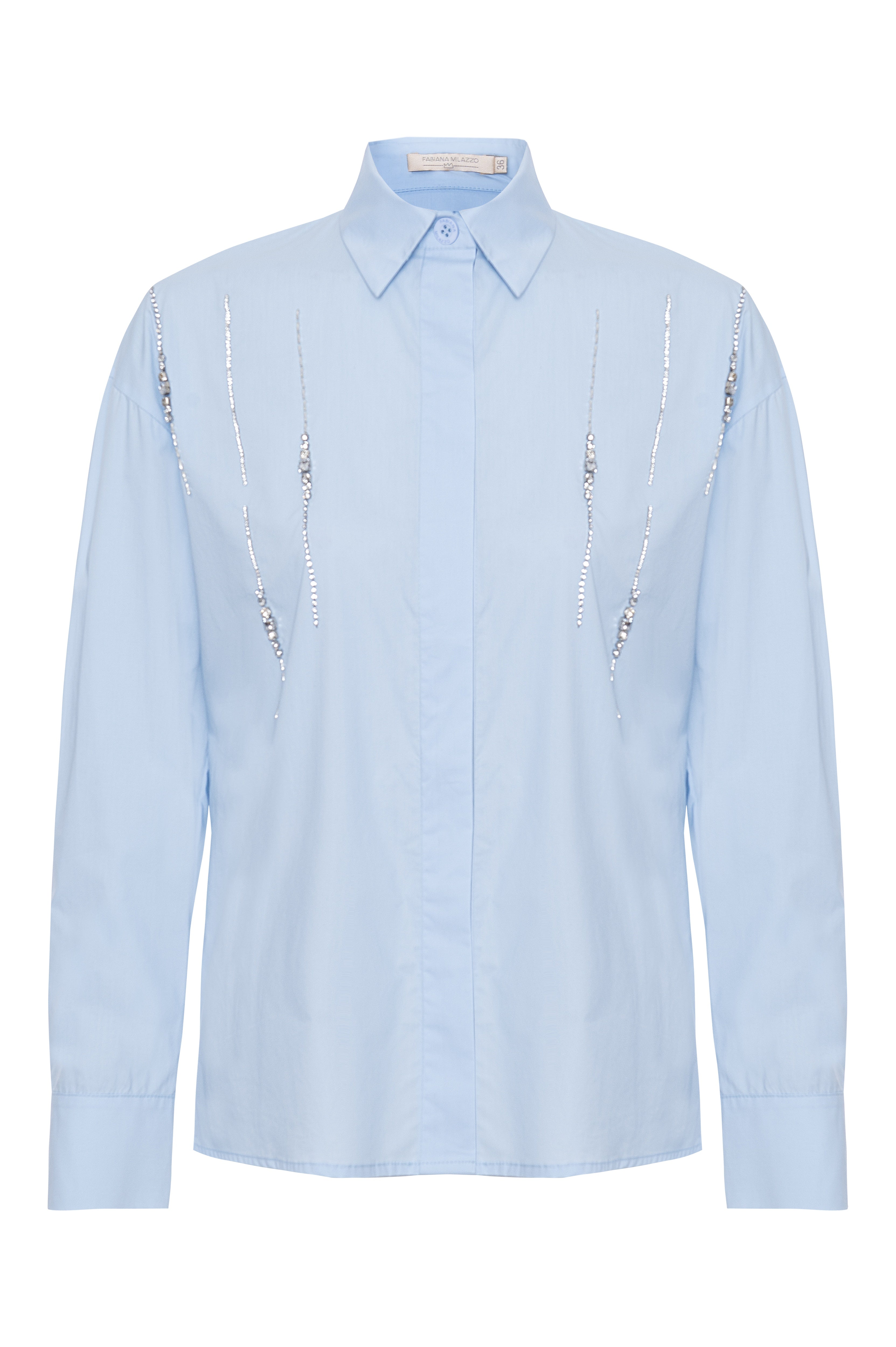 Camisa Clássica Bordada Tricoline